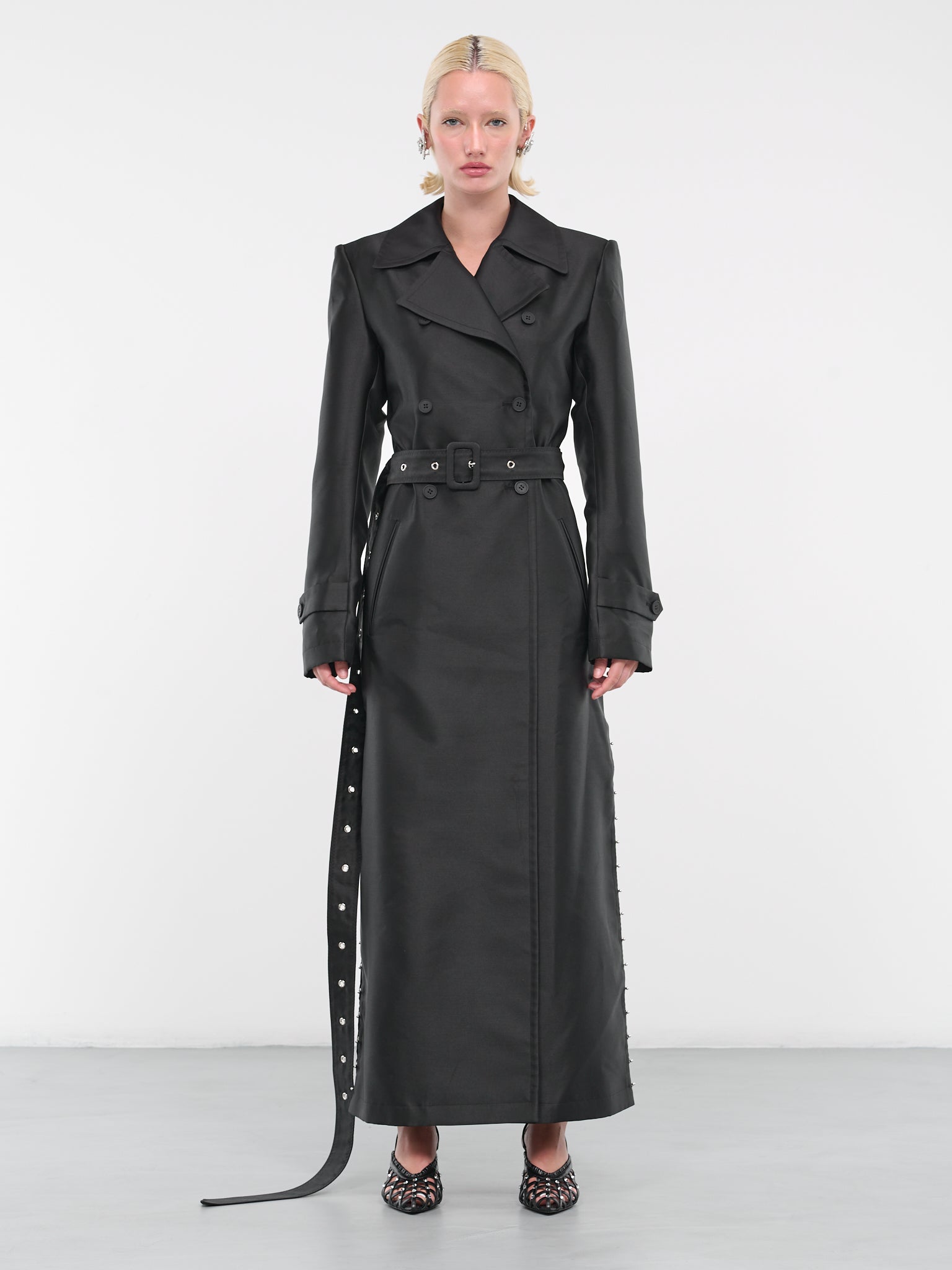 Hook Eye Trench Coat (PF2340-BLACK)