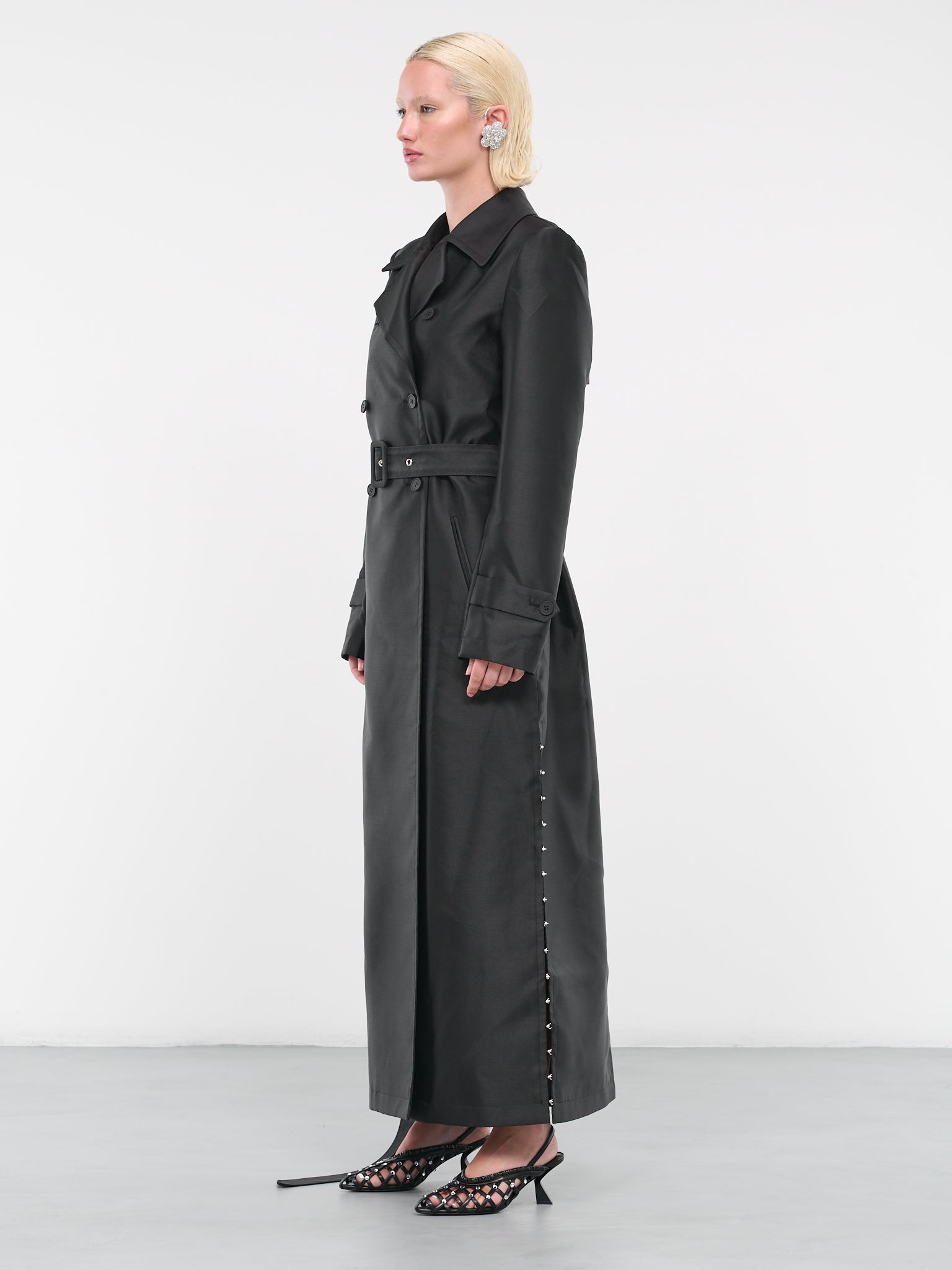 Hook Eye Trench Coat (PF2340-BLACK)