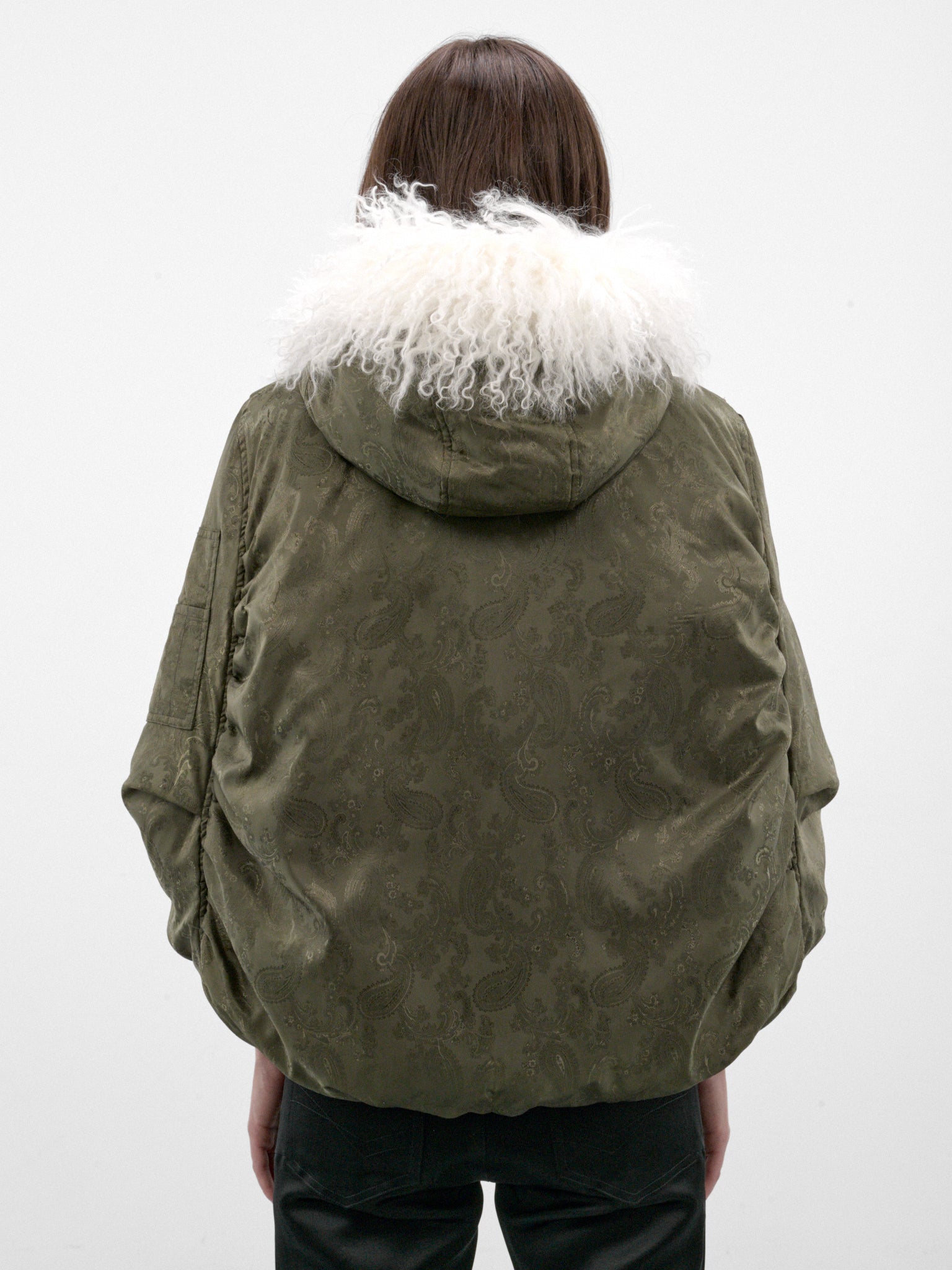 Green Jacquard Bomber Cape (PFAW26OW04-GREEN)