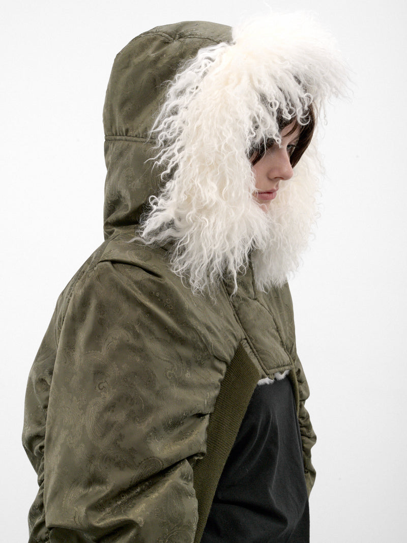 Green Jacquard Bomber Cape (PFAW26OW04-GREEN)