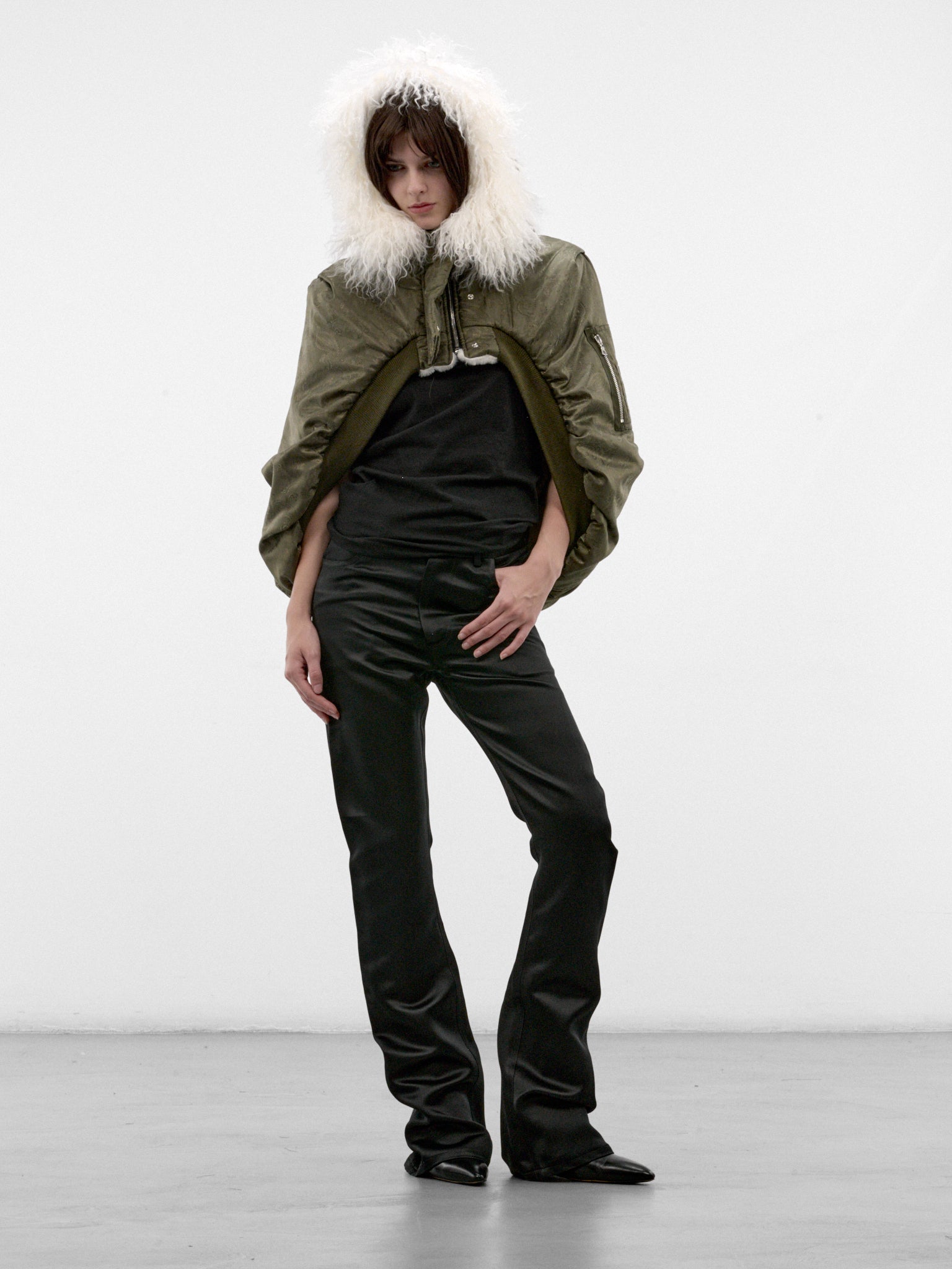 Green Jacquard Bomber Cape (PFAW26OW04-GREEN)