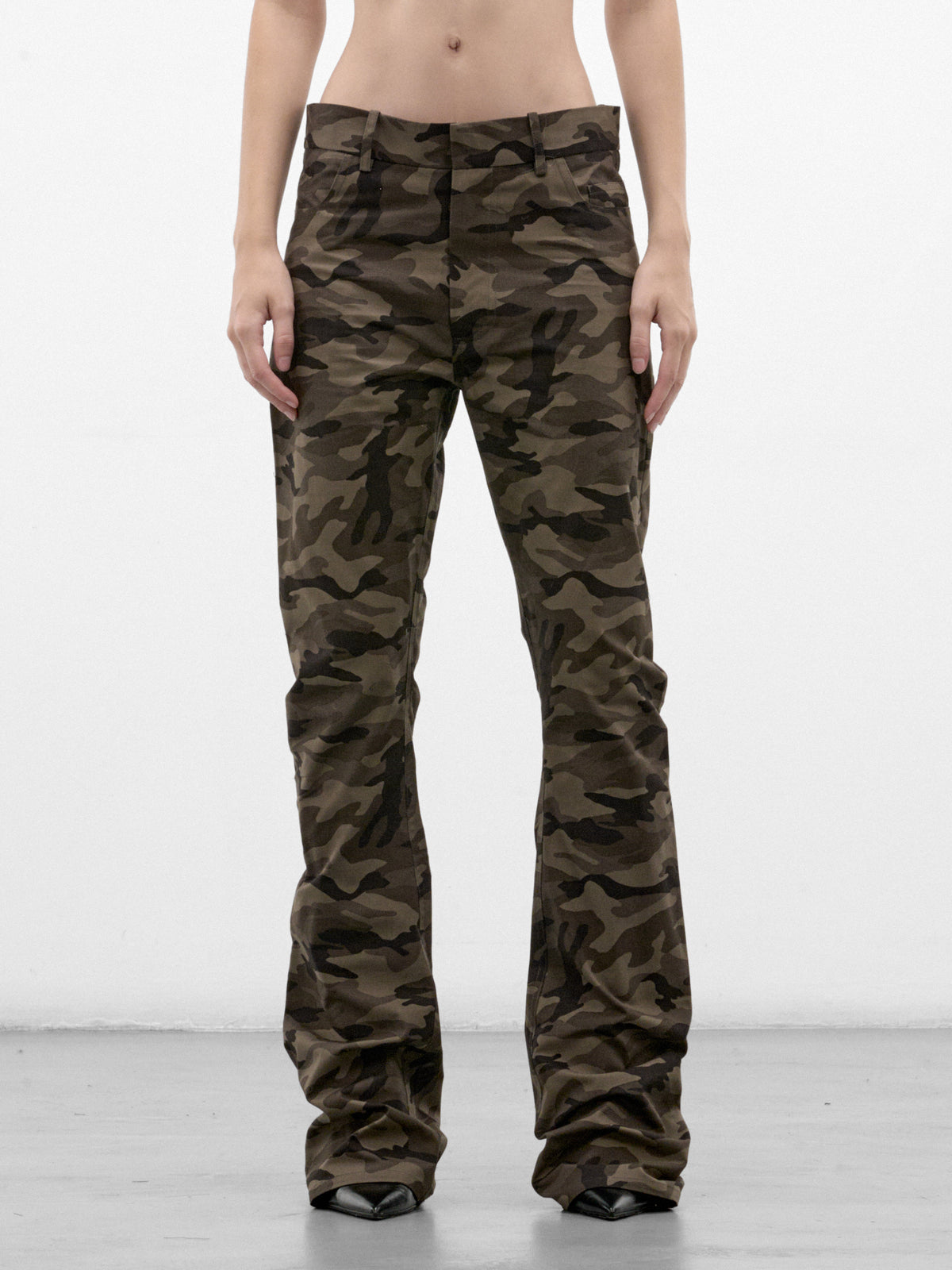 Olive Camo Flared Trousers (PFAW26TR04-CAMO)