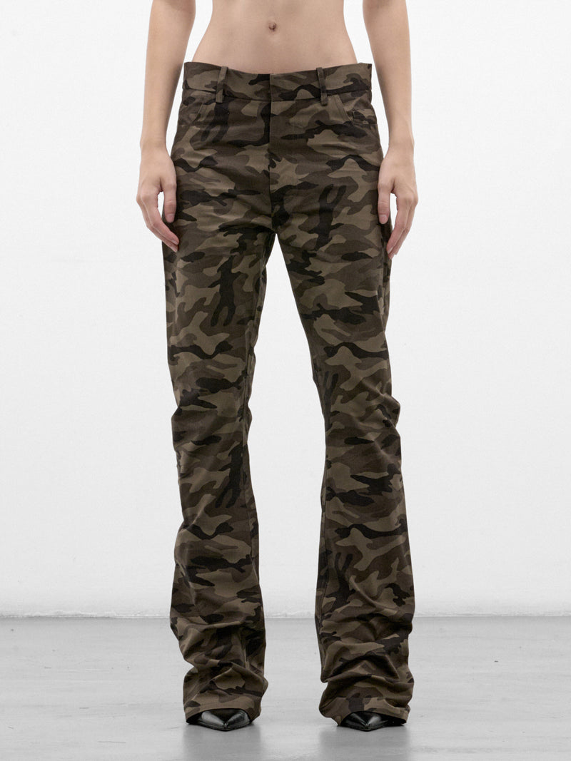 Olive Camo Flared Trousers (PFAW26TR04-CAMO)