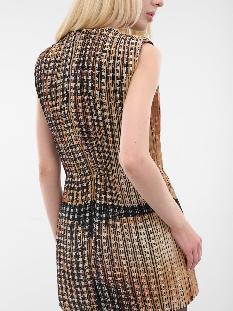 Trompe L'oeil Illusion Mini Dress (PFFW25ODR0251-HOUNDSTOOTH-MED)