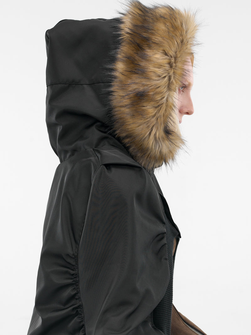 Black Nylon Bomber Cape (PFFW25OW01-BLACK)