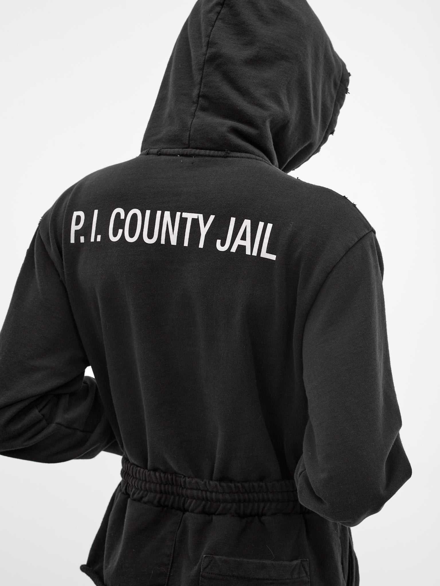 Black Deconstructed Hybrid Sweatpants Hoodie (PI26SSMH04-BLACK)