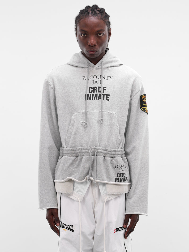 Gray Deconstructed Hybrid Sweatpants Hoodie (PI26SSMH04-MELANGE)