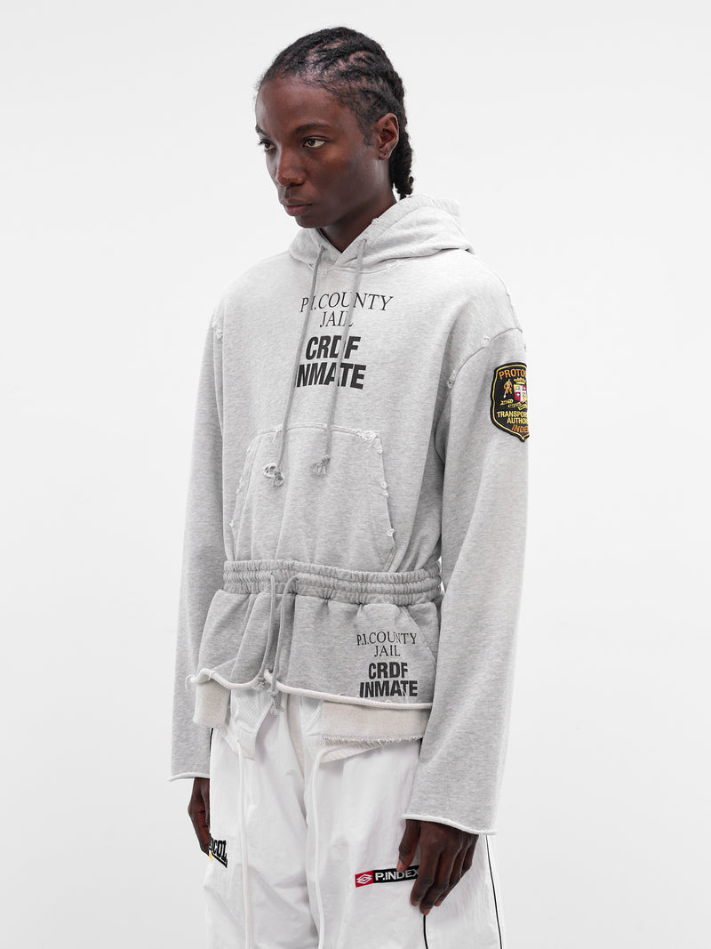 Gray Deconstructed Hybrid Sweatpants Hoodie (PI26SSMH04-MELANGE)