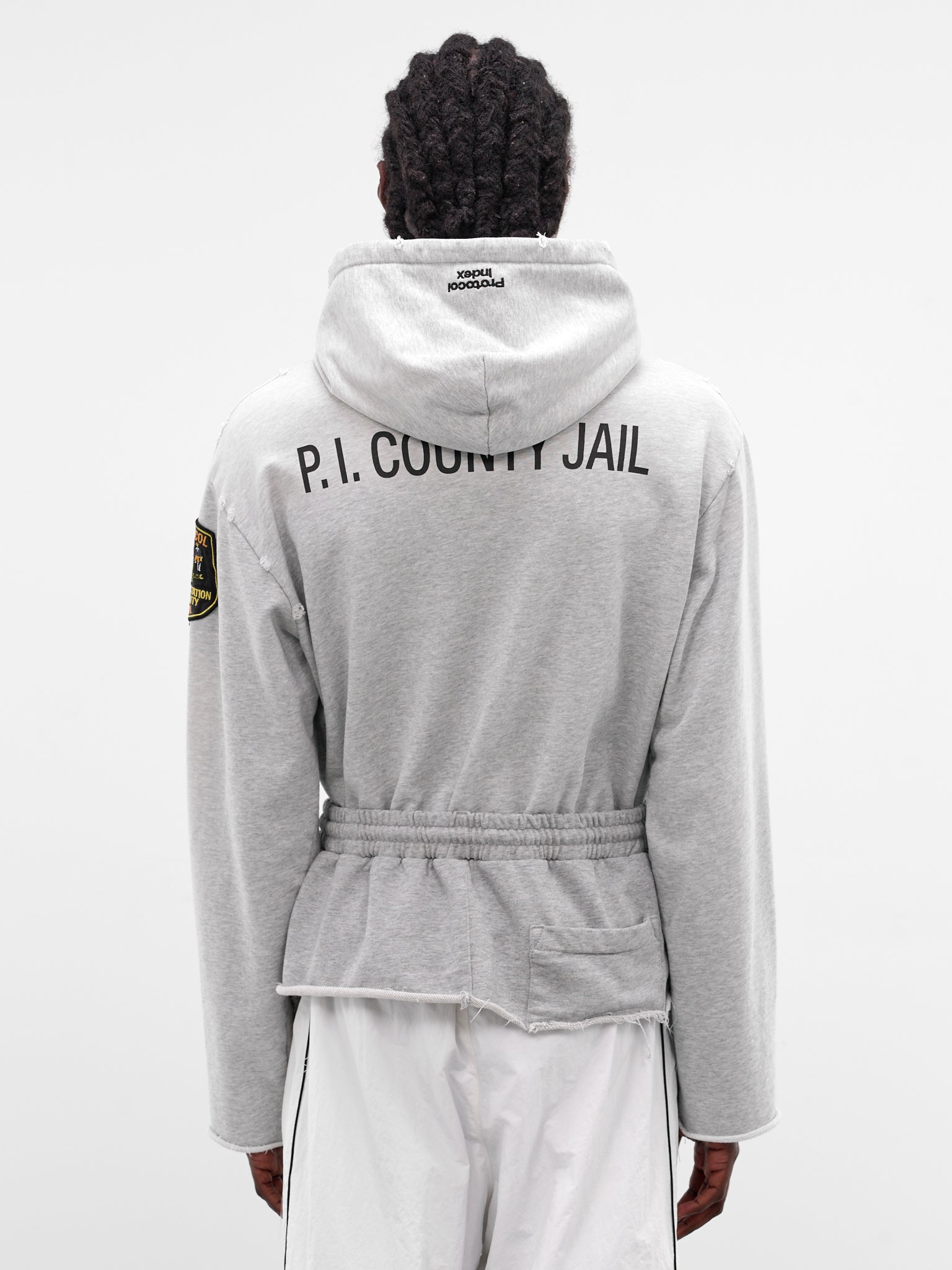 Gray Deconstructed Hybrid Sweatpants Hoodie (PI26SSMH04-MELANGE)