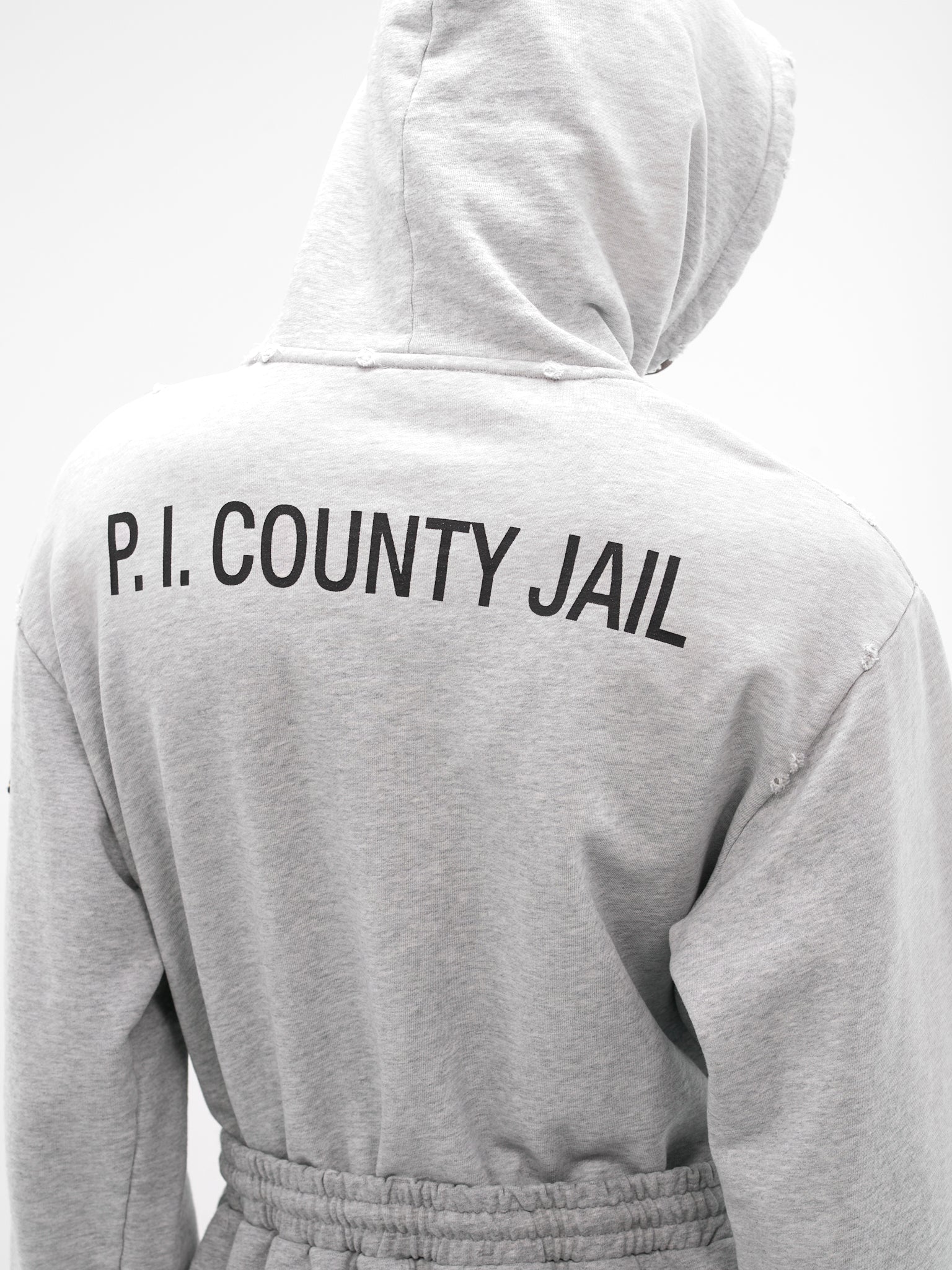 Gray Deconstructed Hybrid Sweatpants Hoodie (PI26SSMH04-MELANGE)