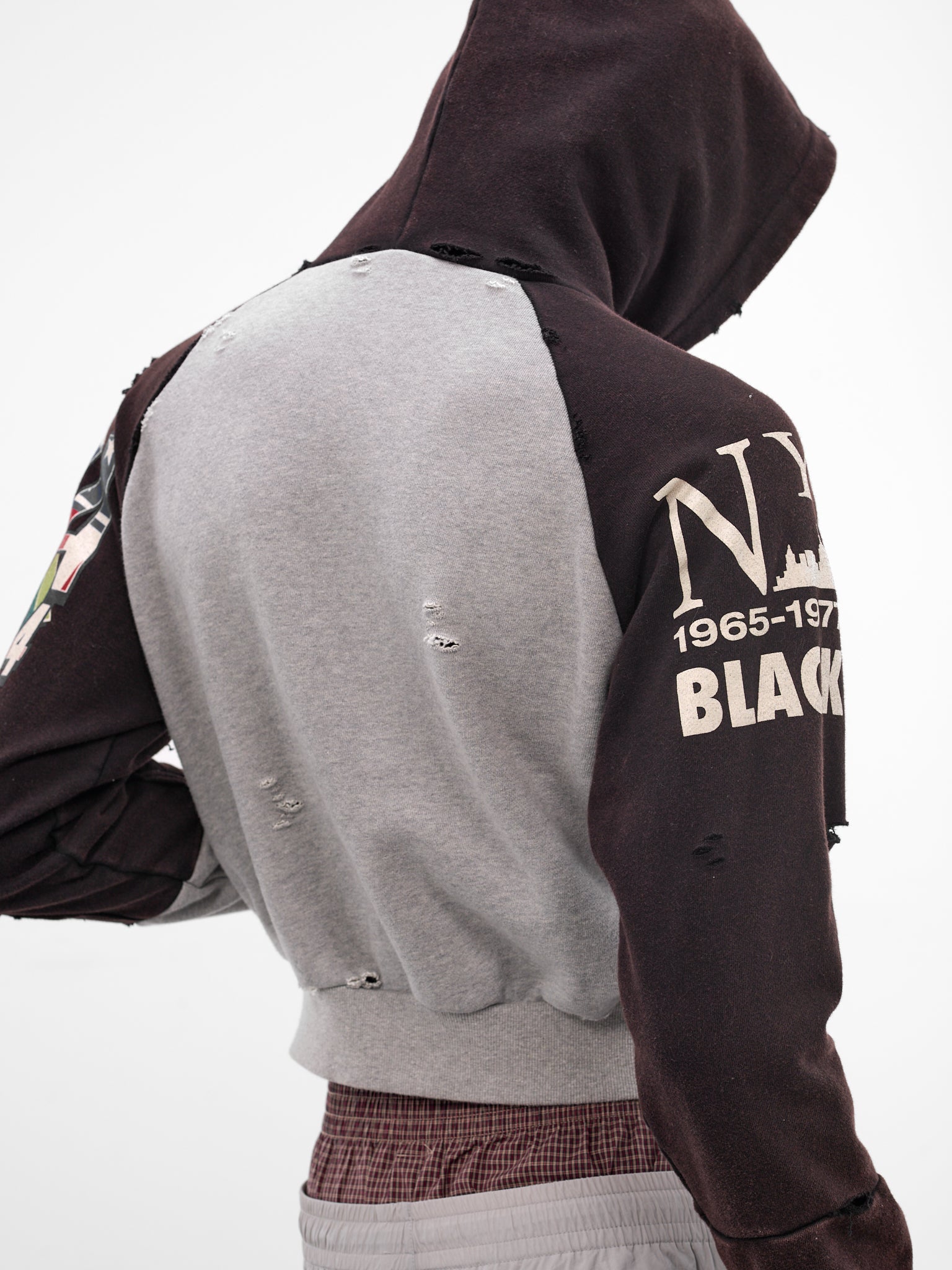 Cropped Slim Reconstructed Zip Hoodie (PI26SSMH06-BLACK)