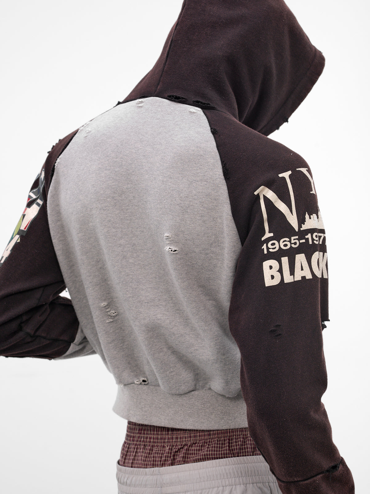 Cropped Slim Reconstructed Zip Hoodie (PI26SSMH06-BLACK)