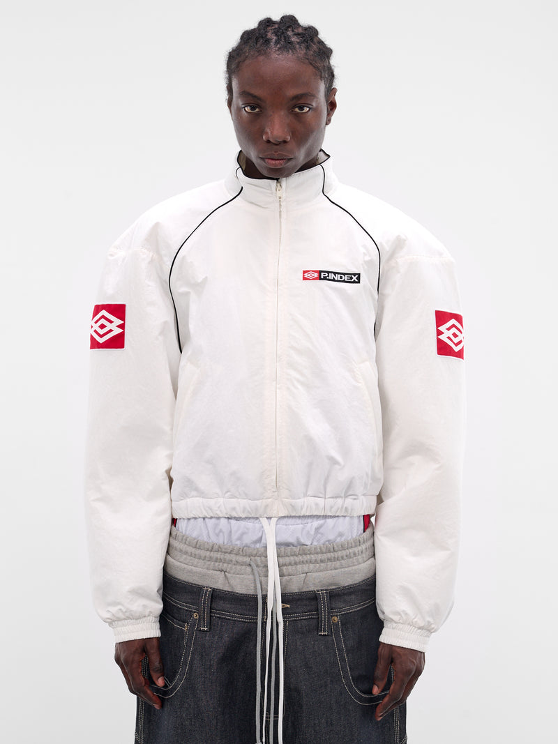White Exaggerated Shoulders Track Jacket (PI26SSMO07-WHITE)