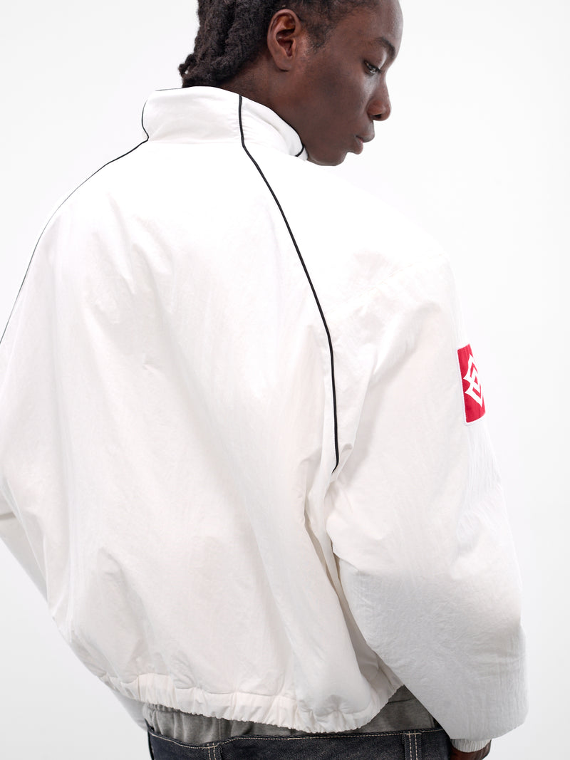 White Exaggerated Shoulders Track Jacket (PI26SSMO07-WHITE)