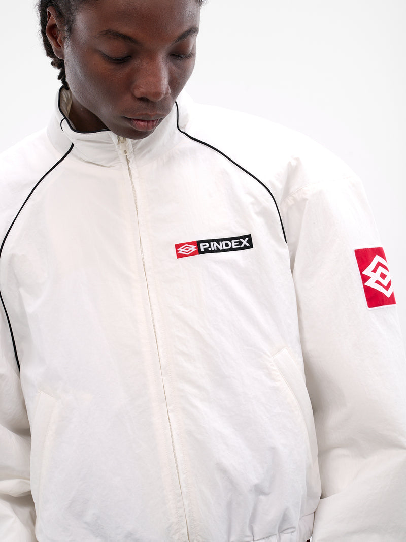 White Exaggerated Shoulders Track Jacket (PI26SSMO07-WHITE)