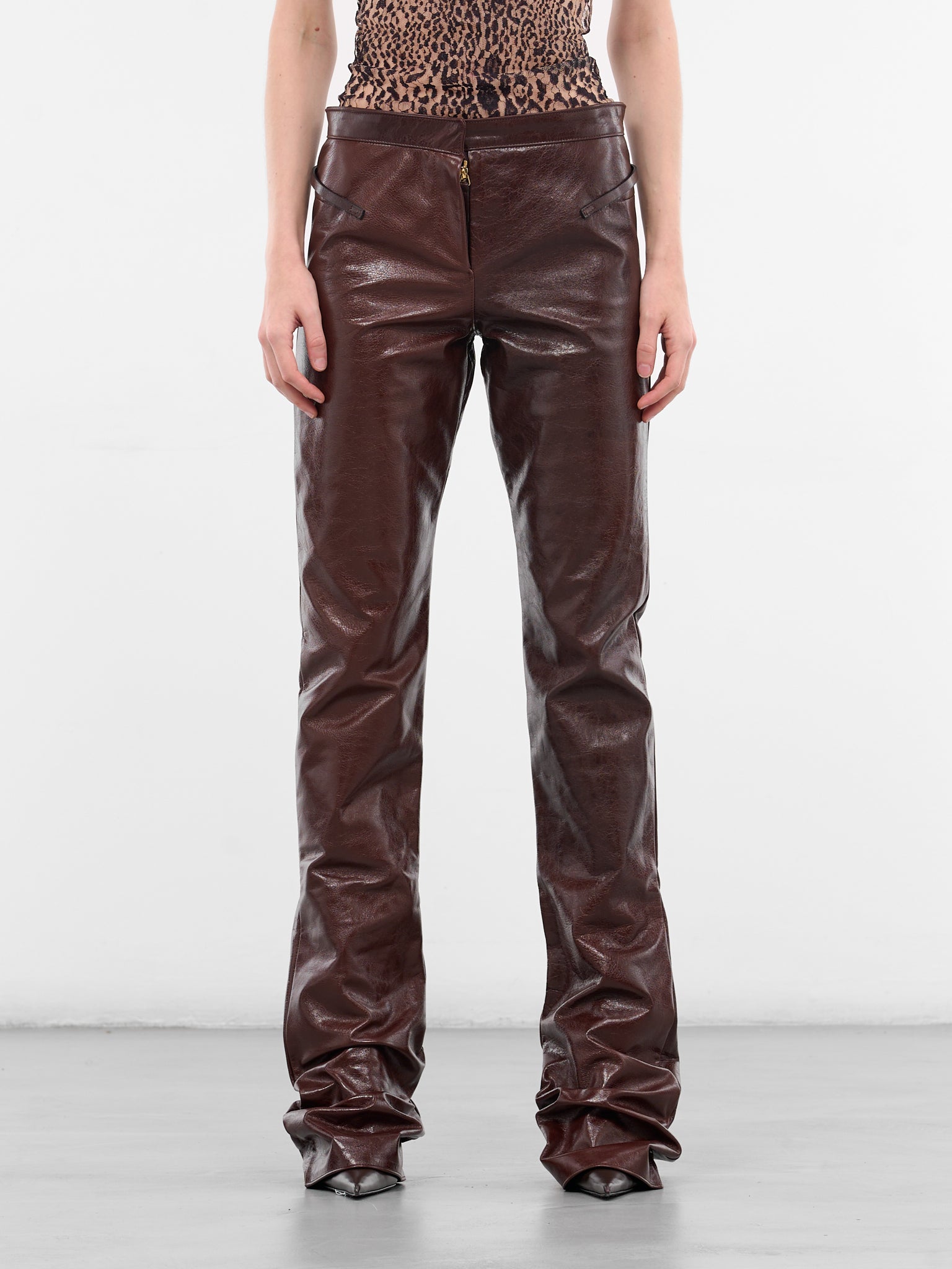 Leather Pierce And Pierce Trousers (PIERCE-AND-PIERCE-2-TOFEE)