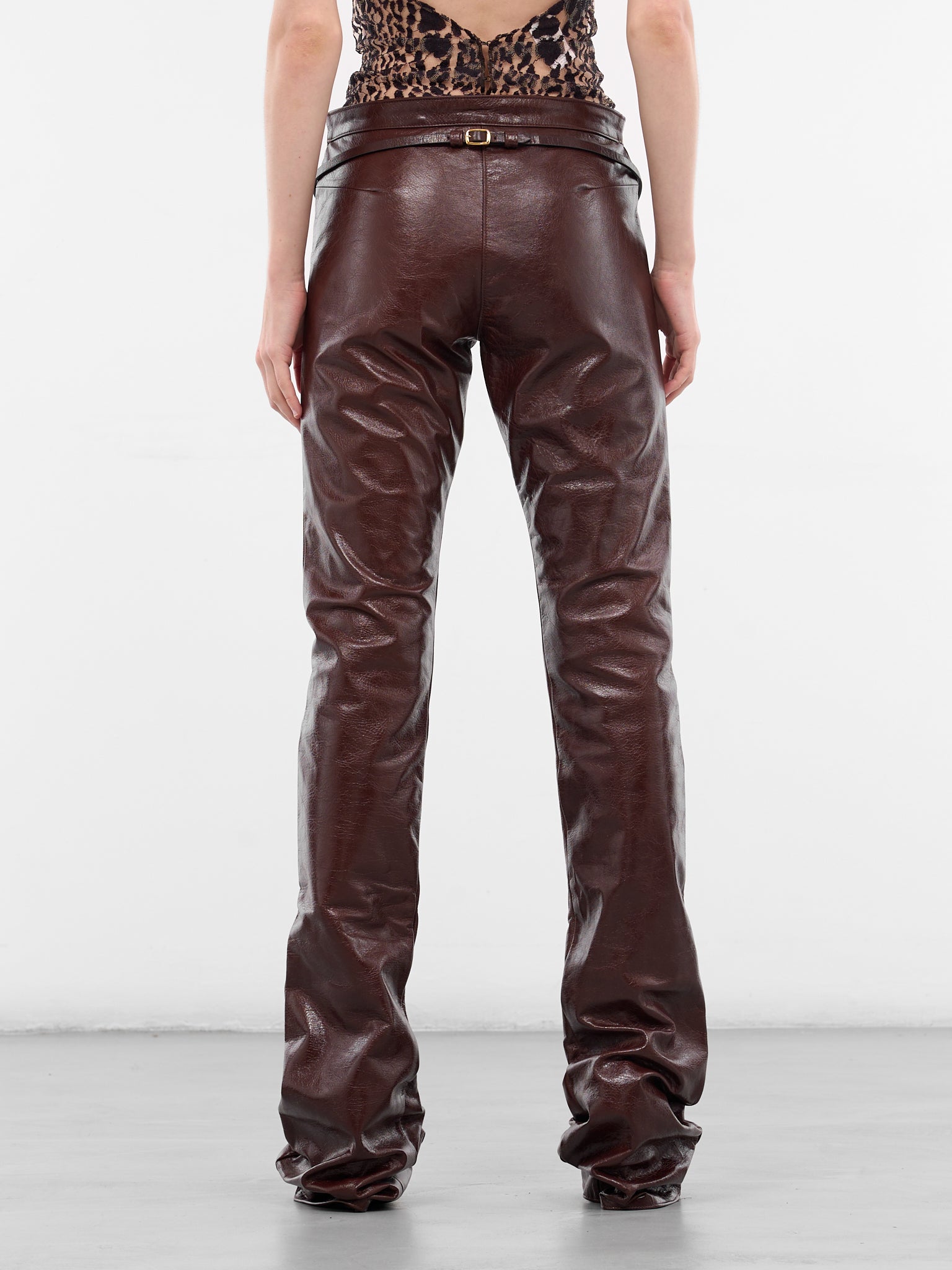 Leather Pierce And Pierce Trousers (PIERCE-AND-PIERCE-2-TOFEE)