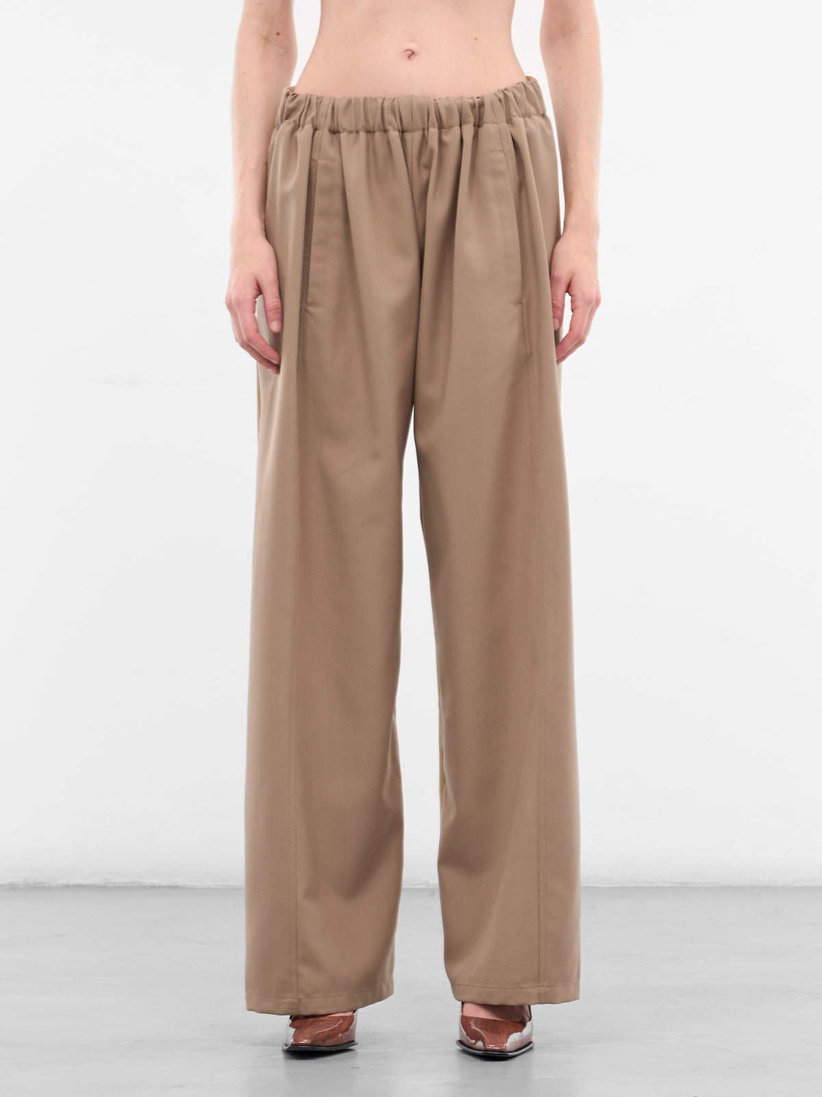 Pifty Beige Corduroy Paneled Trousers (PIFTY-BEIGE)
