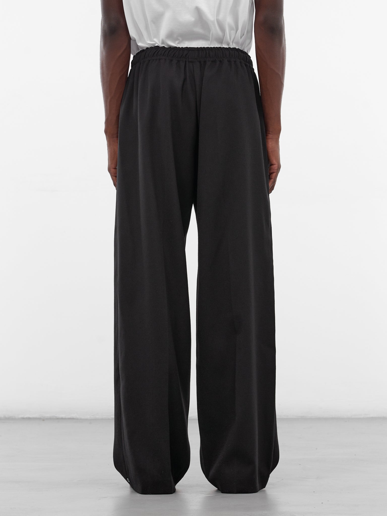 Black Matte Wool Pajama Pants (PIJAMA-2-MATTE-SHINY-BLACK)