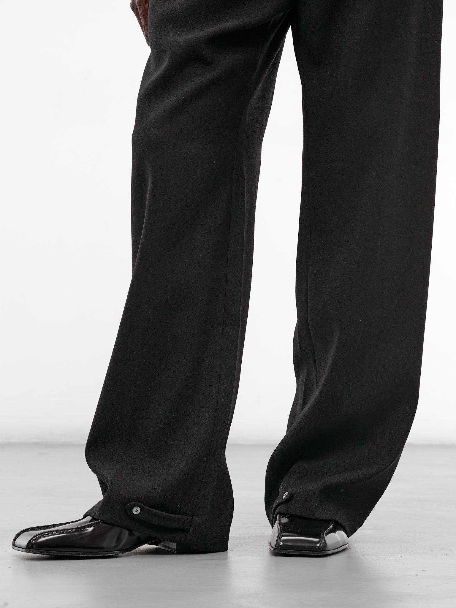 Black Matte Wool Pajama Pants (PIJAMA-2-MATTE-SHINY-BLACK)