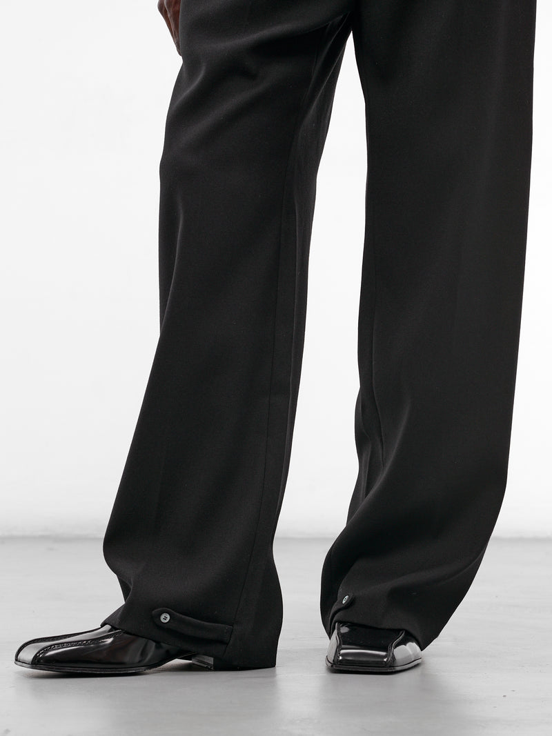 Black Matte Wool Pajama Pants (PIJAMA-2-MATTE-SHINY-BLACK)