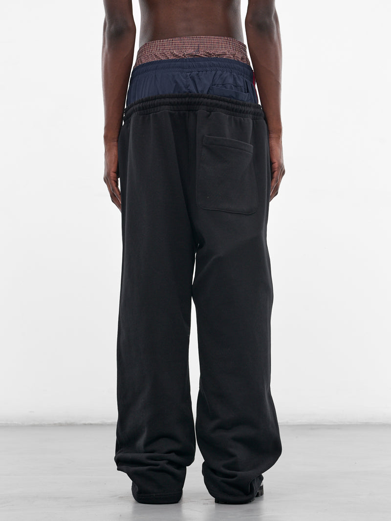 Black Triple Layered Deconstructed Sweatpants (PIS26SSMB08-BLACK)