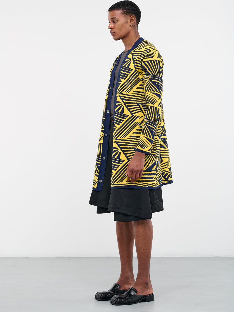 Geometric Long Cardigan (PK-N013-051-YELLOW)