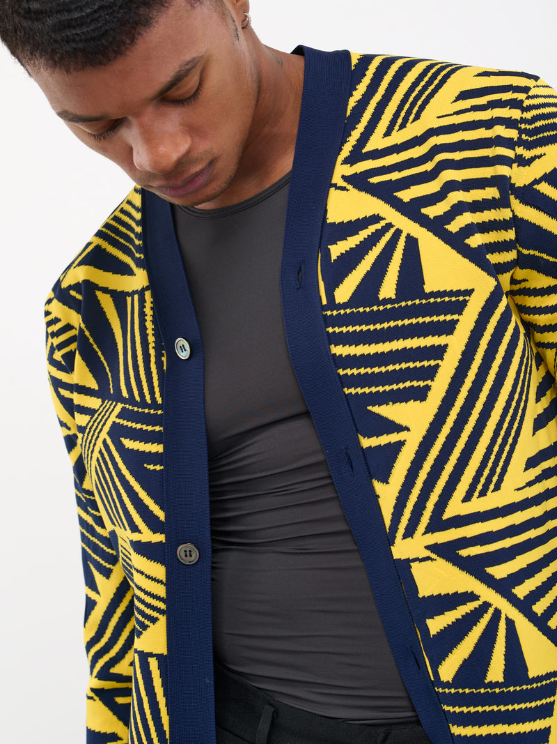 Geometric Long Cardigan (PK-N013-051-YELLOW)