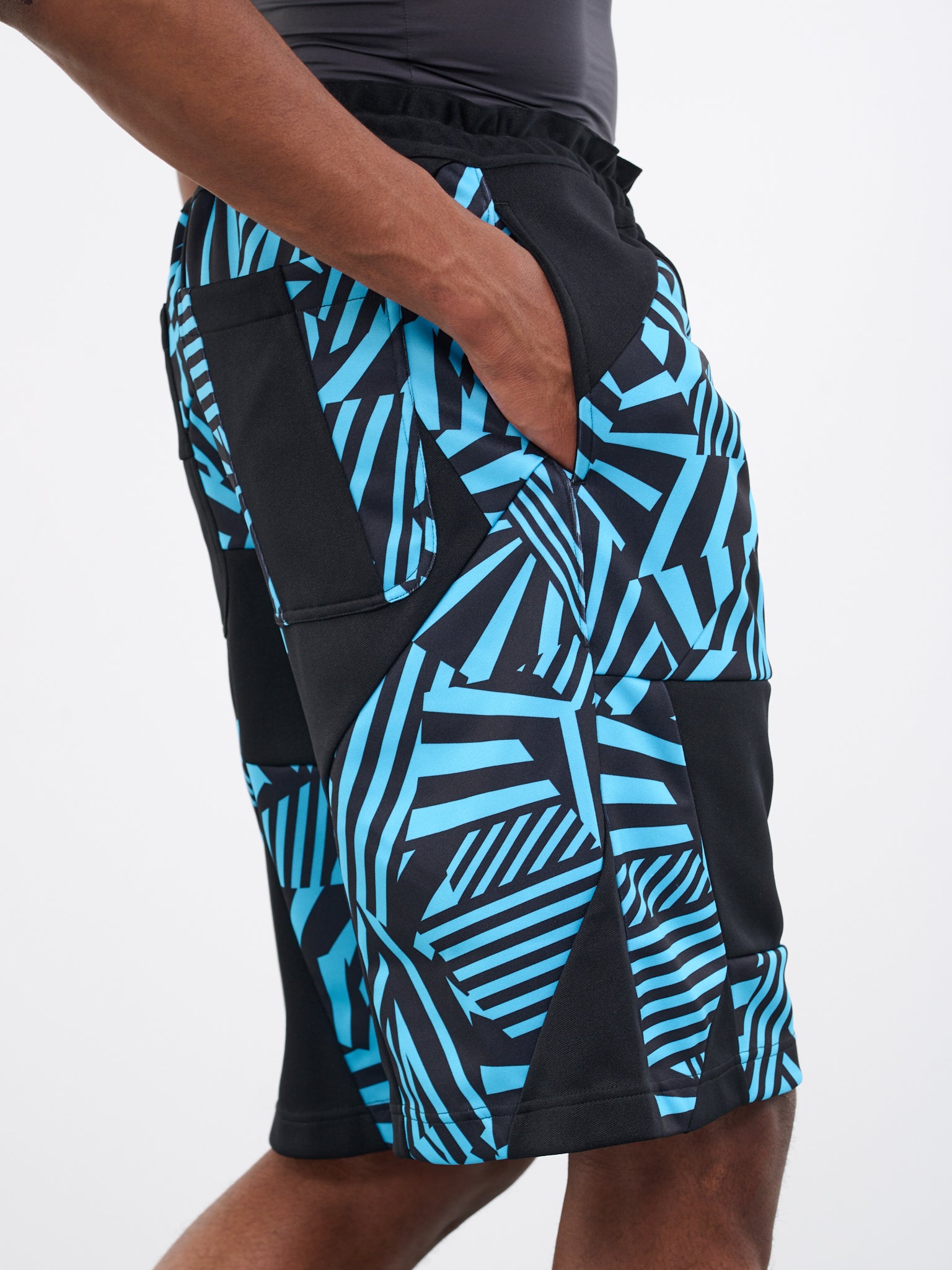 Geometric Tailored Shorts (PK-T017-051-BLUE)