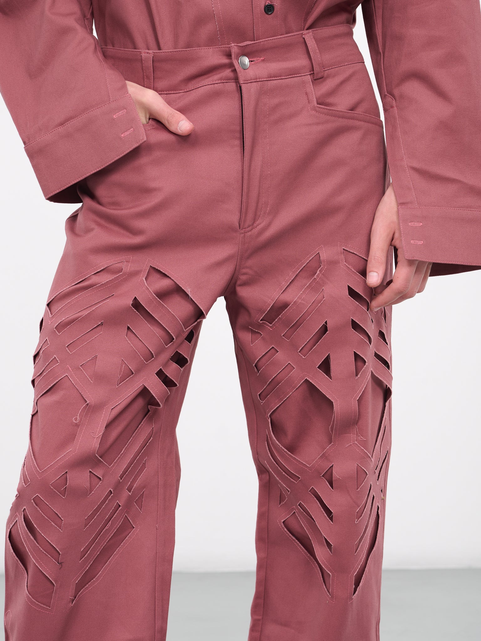 Laser-Cut Pants (PL-01G-F-DOUBLE-LASER-DUSTY-PI)