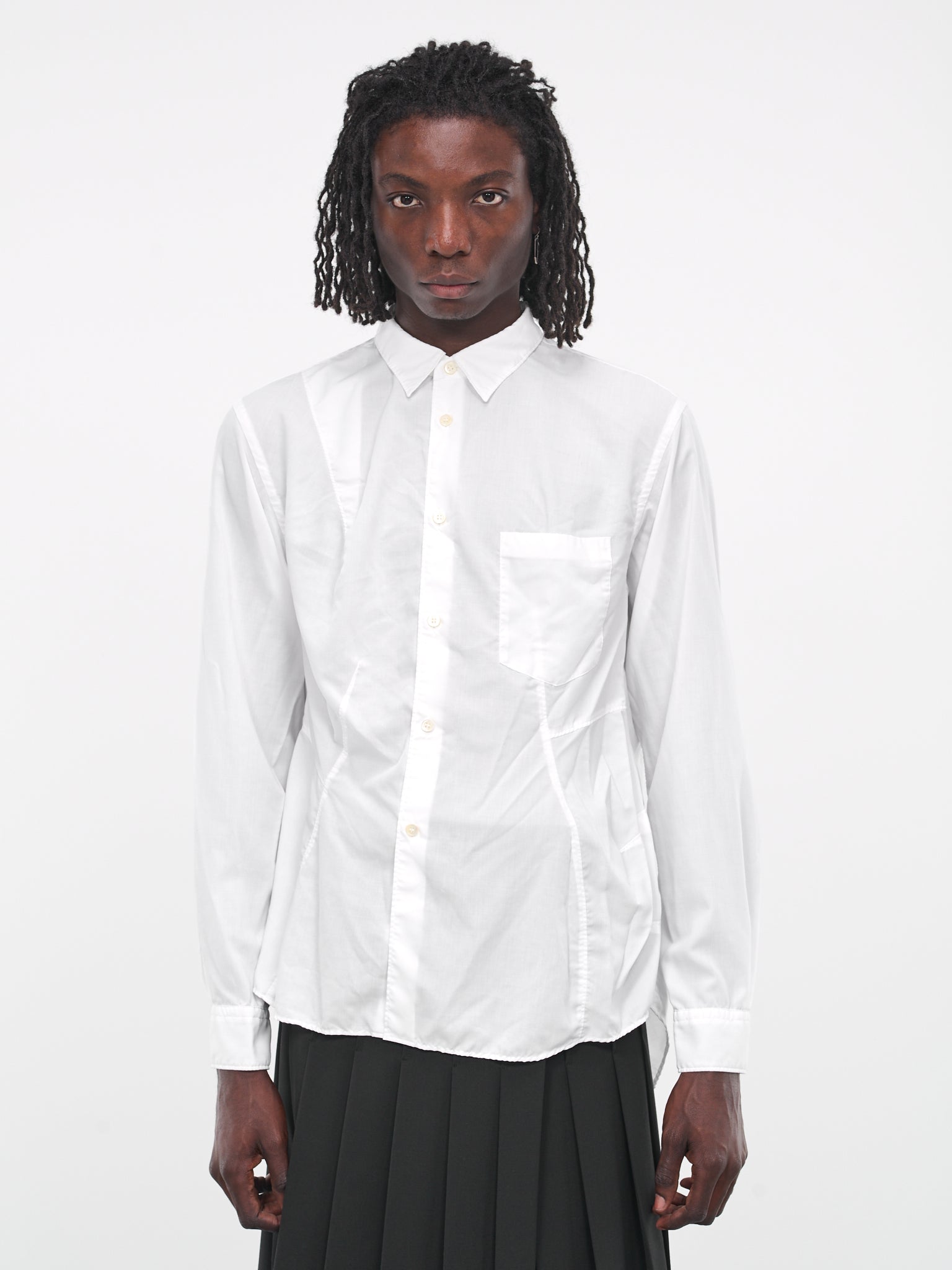 Asymmetric Seam Shirt (PL-B011-051-WHITE)