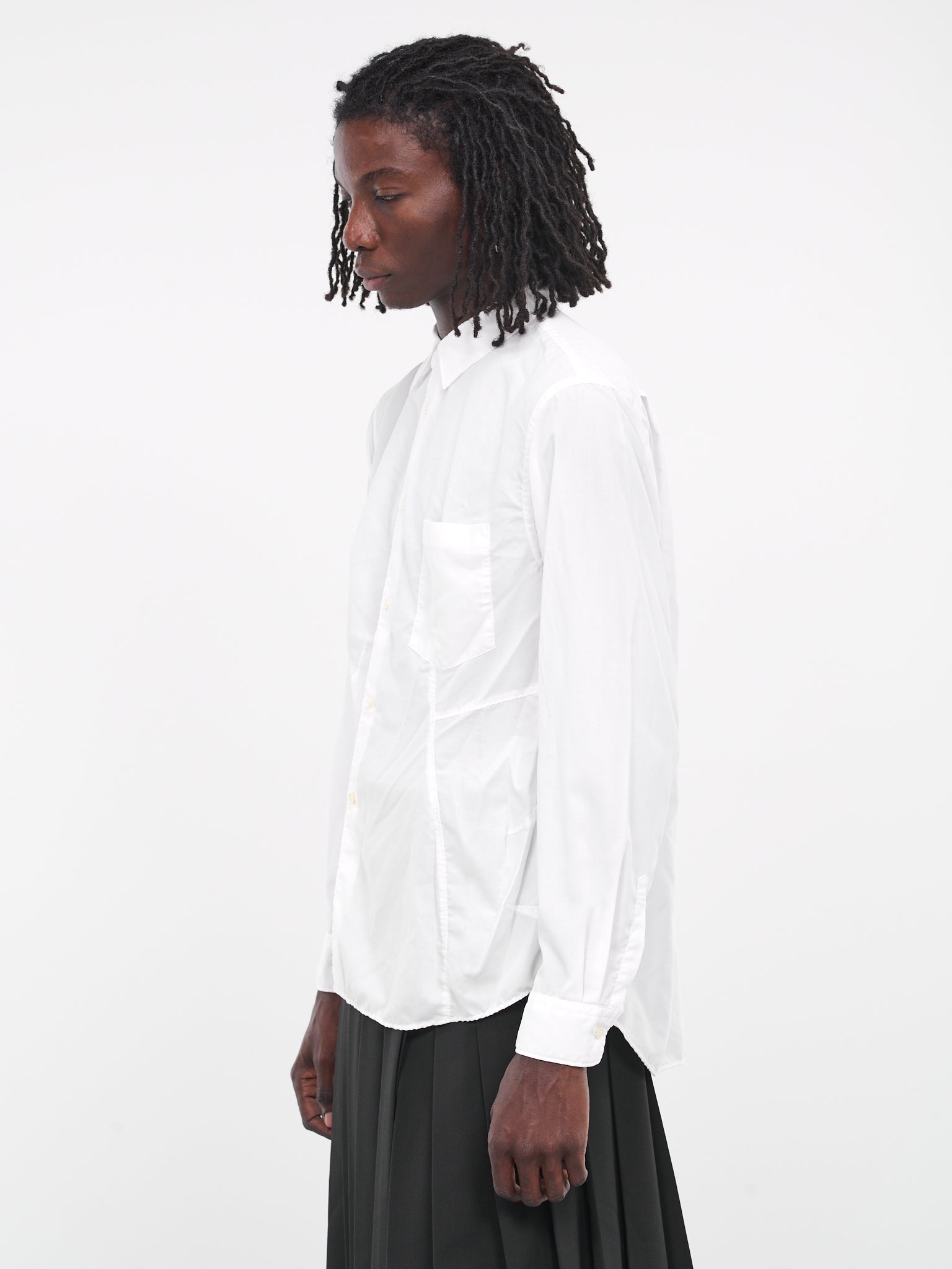 Asymmetric Seam Shirt (PL-B011-051-WHITE)