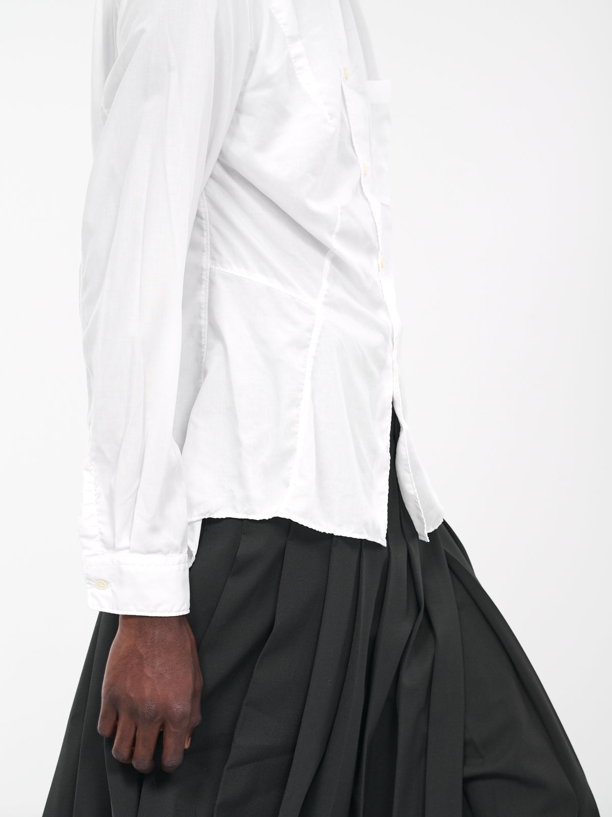 Asymmetric Seam Shirt (PL-B011-051-WHITE)