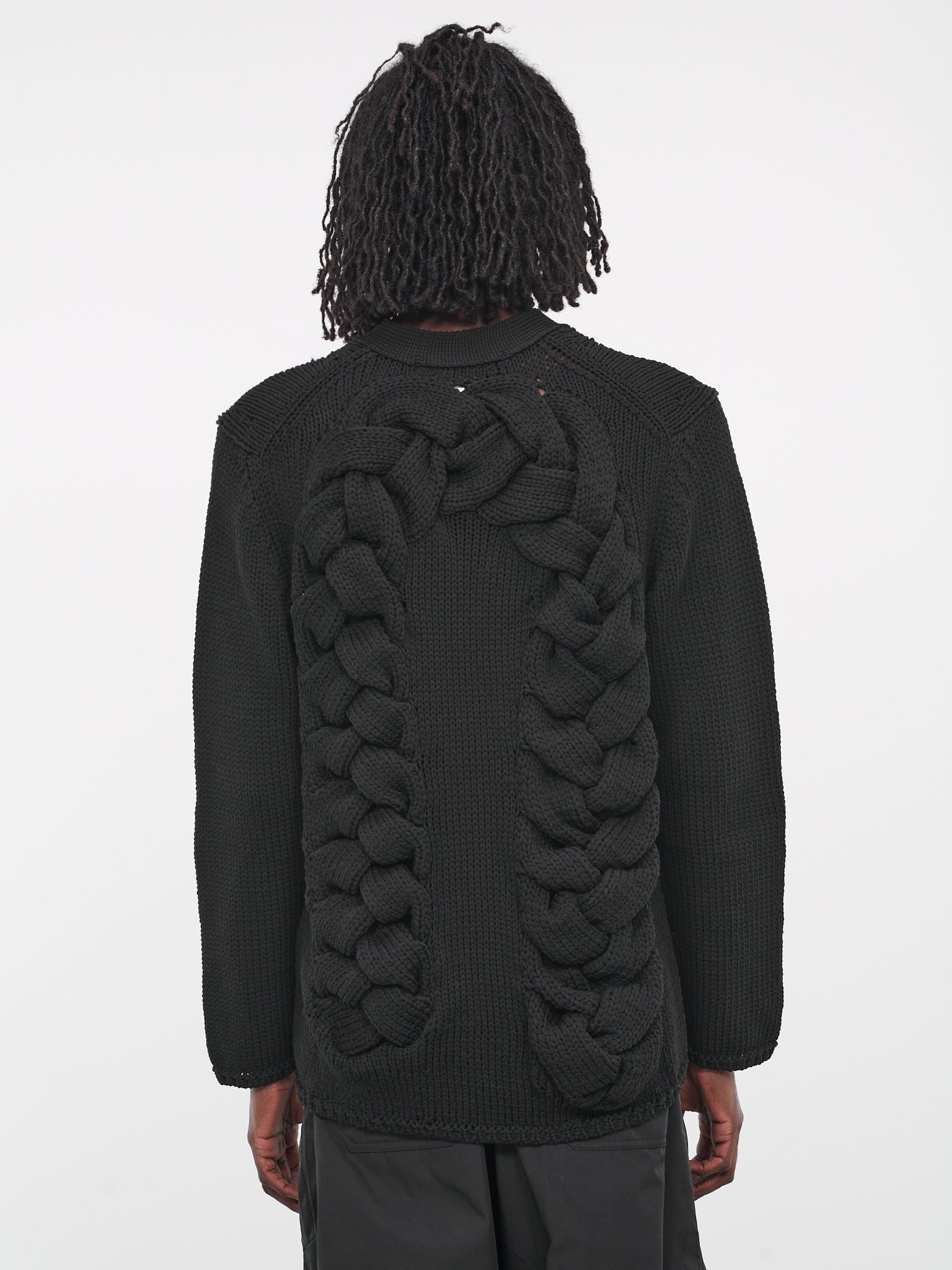 Braided Knit Cardigan (PL-N008-051-BLACK)