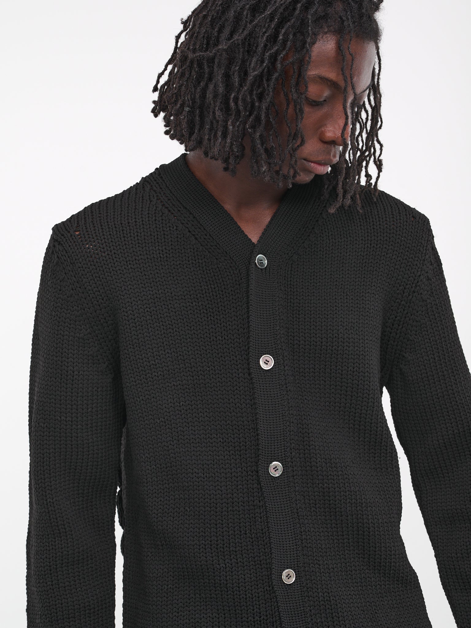 Braided Knit Cardigan (PL-N008-051-BLACK)