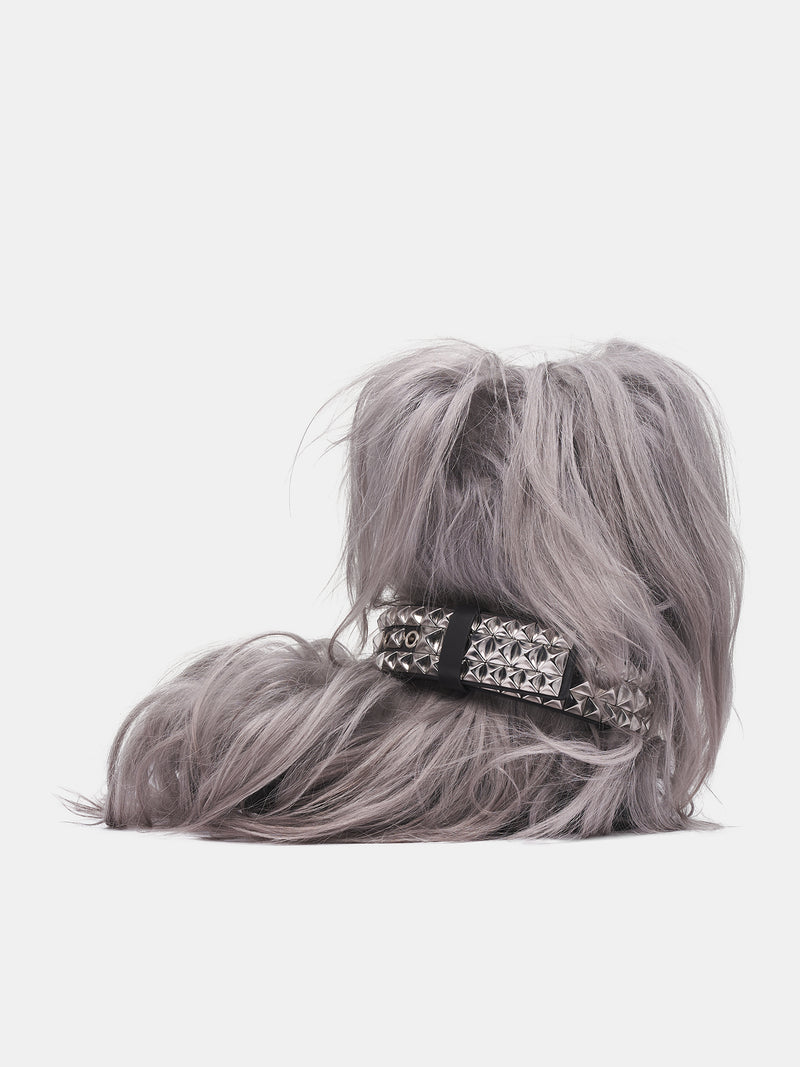 Grey Goat Fur Play Boots (PLAY-BOOTS-PEROXIDE)