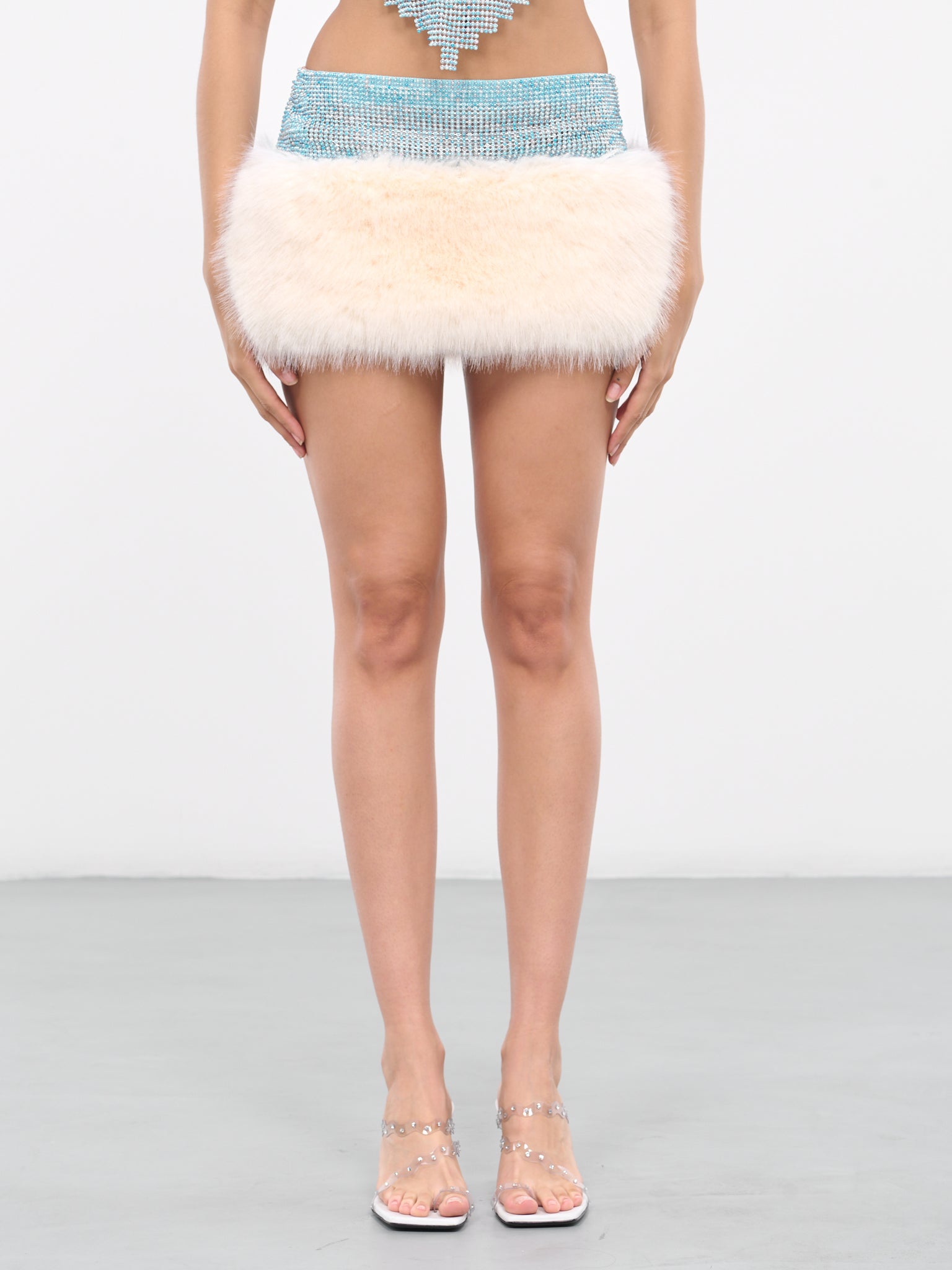 Clyde Fur Skirt (PMC048-MIX-BLUE-PEARL)