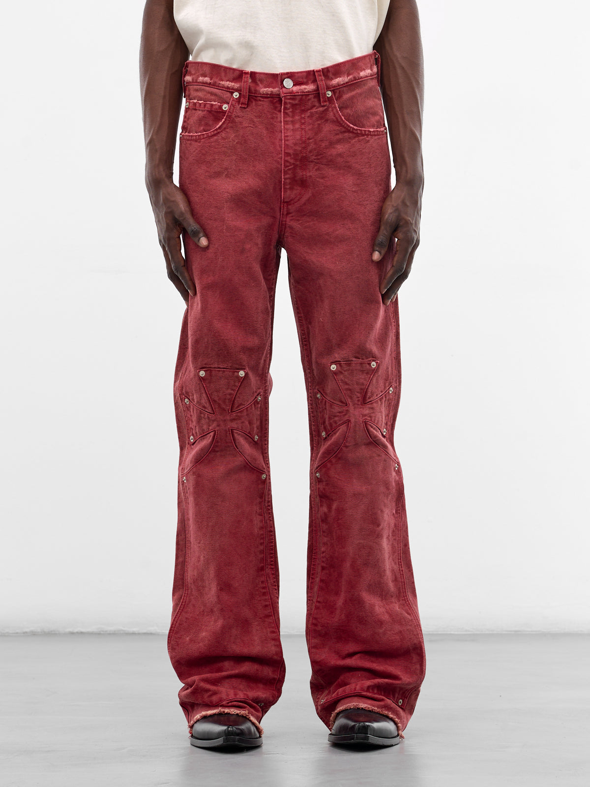 Red Distressed Chopper Carpenter Pants (PNT01-RED)