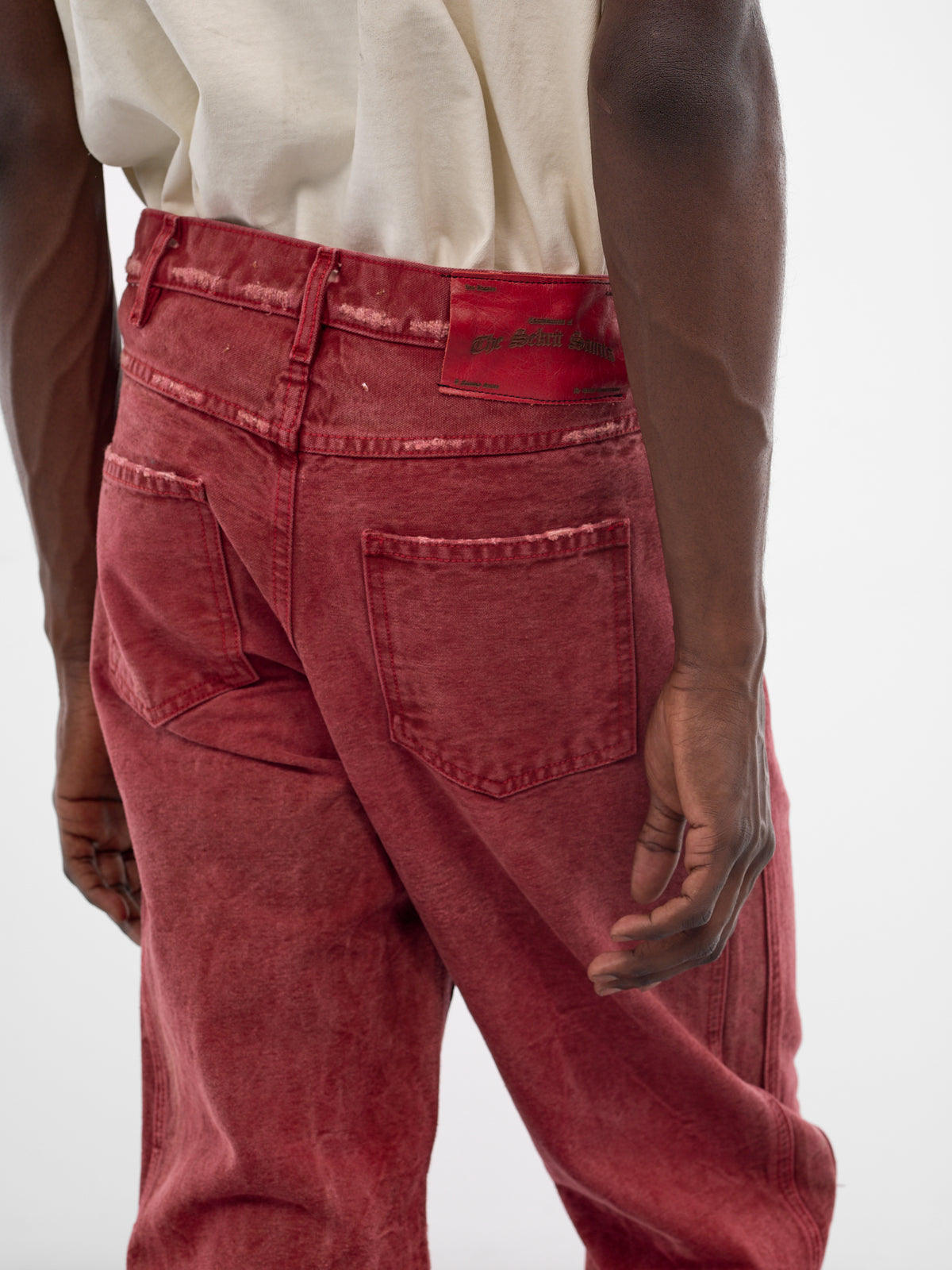 Red Distressed Chopper Carpenter Pants (PNT01-RED)