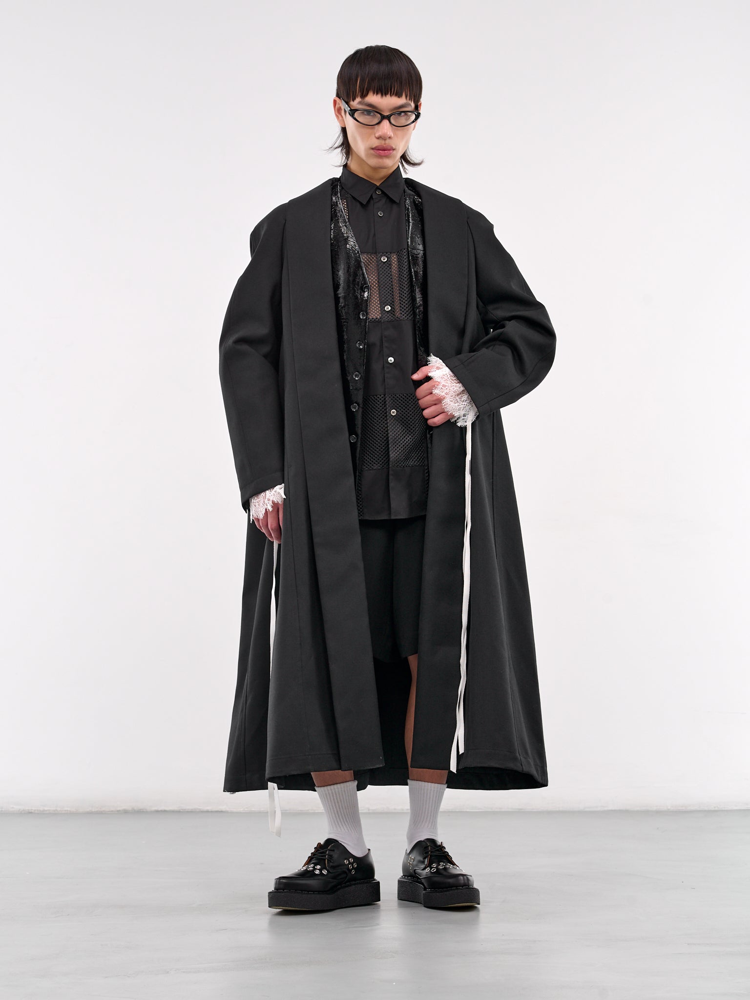 Pleated Skirt Overlay Shorts (PO-P059-BLACK)