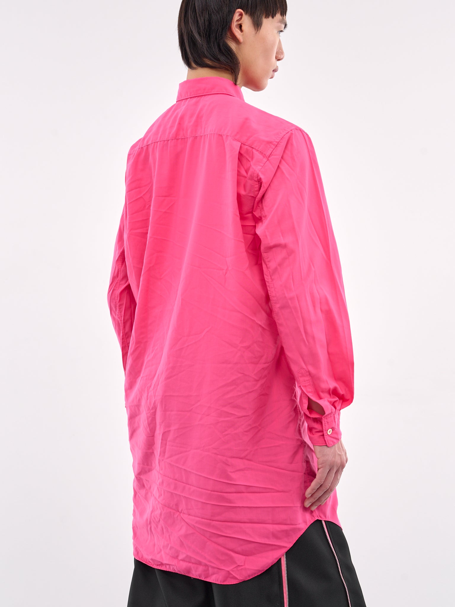 Longline Button-Up Shirt (PO-B006-PINK)