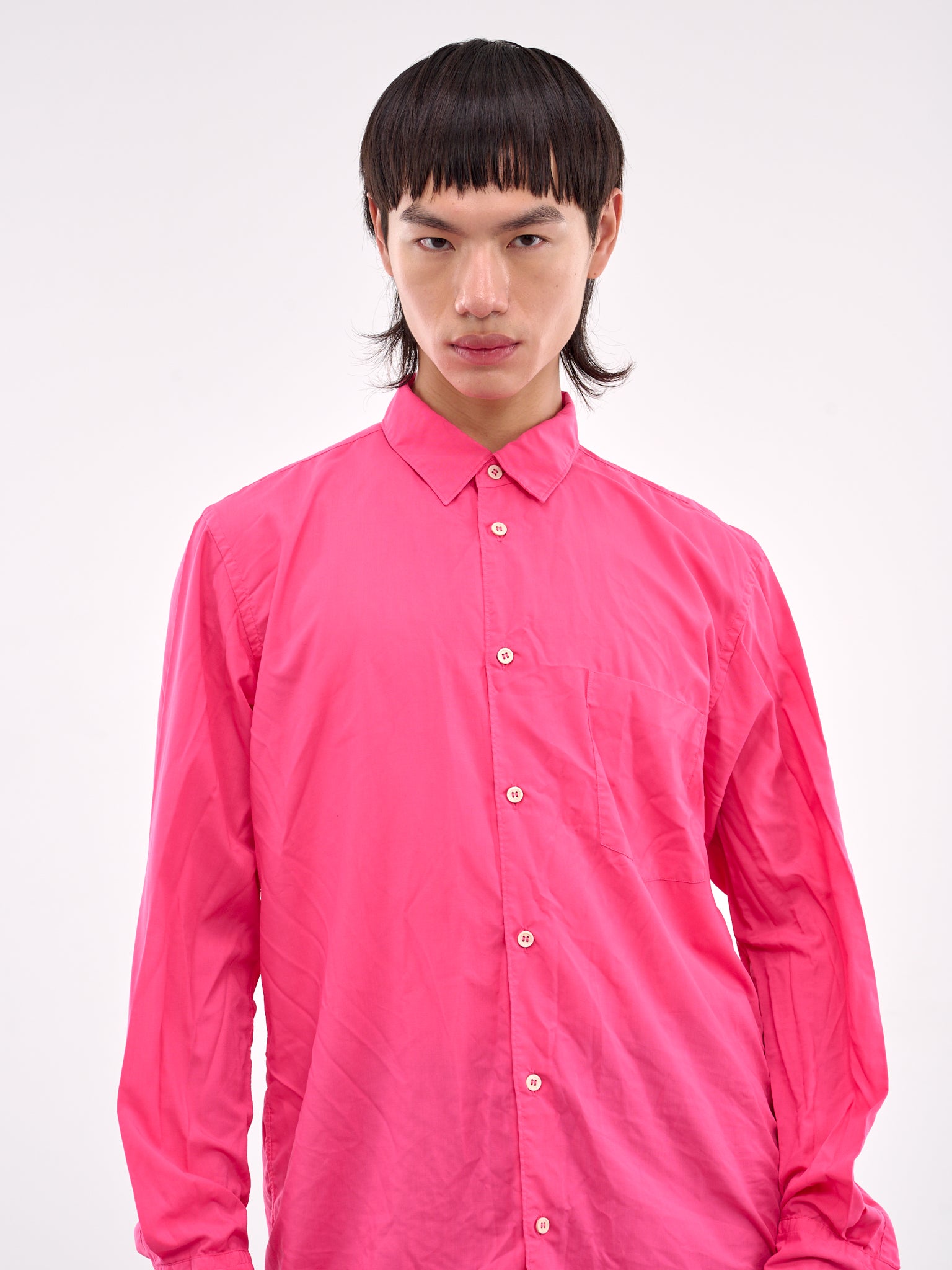 Longline Button-Up Shirt (PO-B006-PINK)