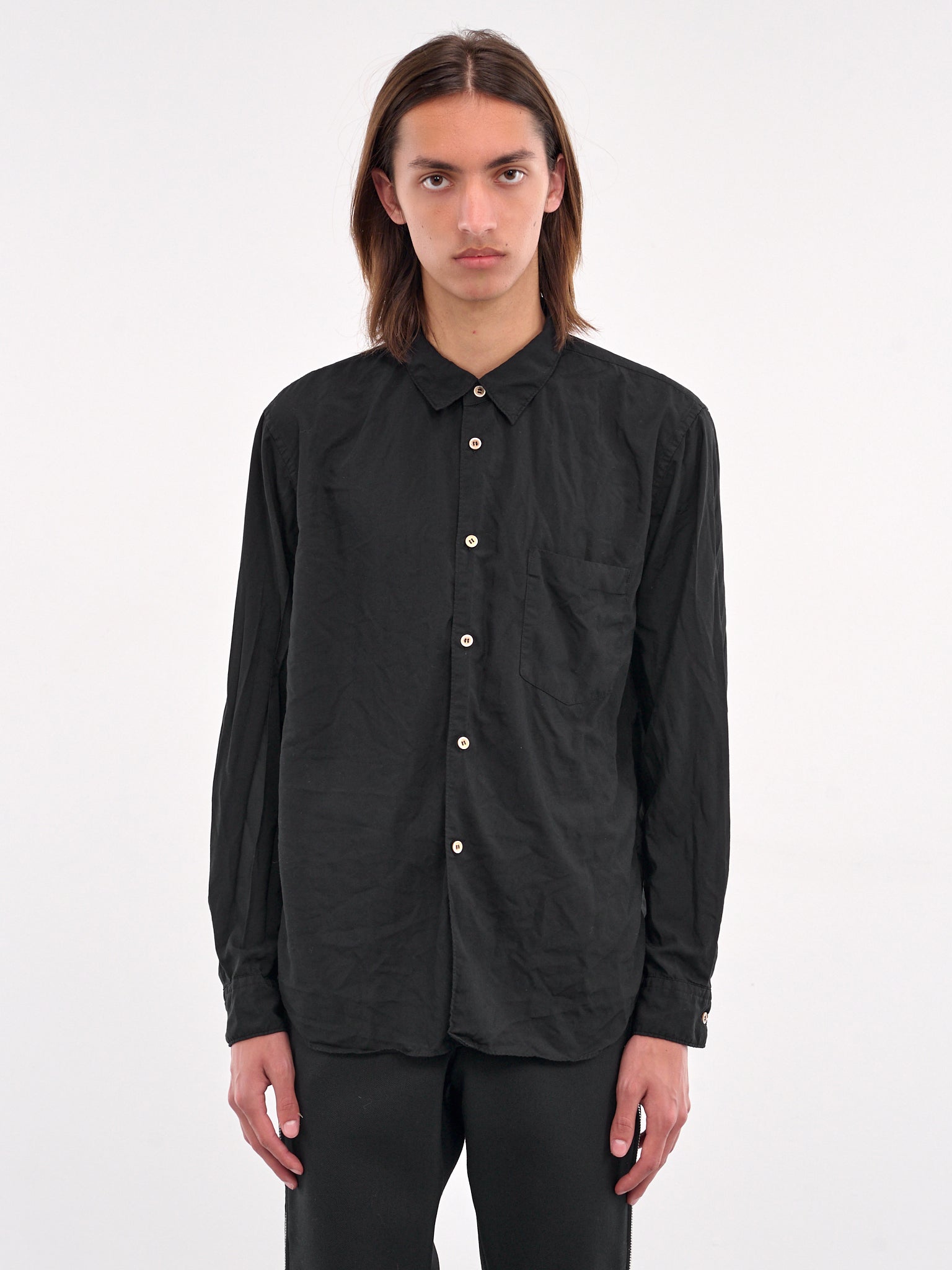 Classic Button-Up Shirt (PO-B033-S25-BLACK)