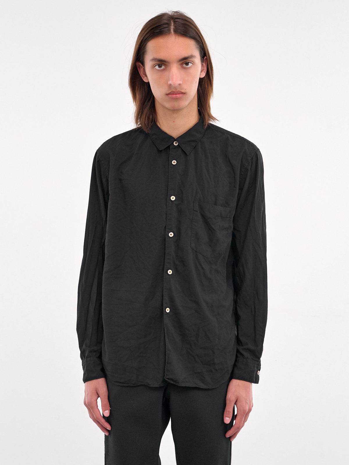 Classic Button-Up Shirt (PO-B033-S25-BLACK)