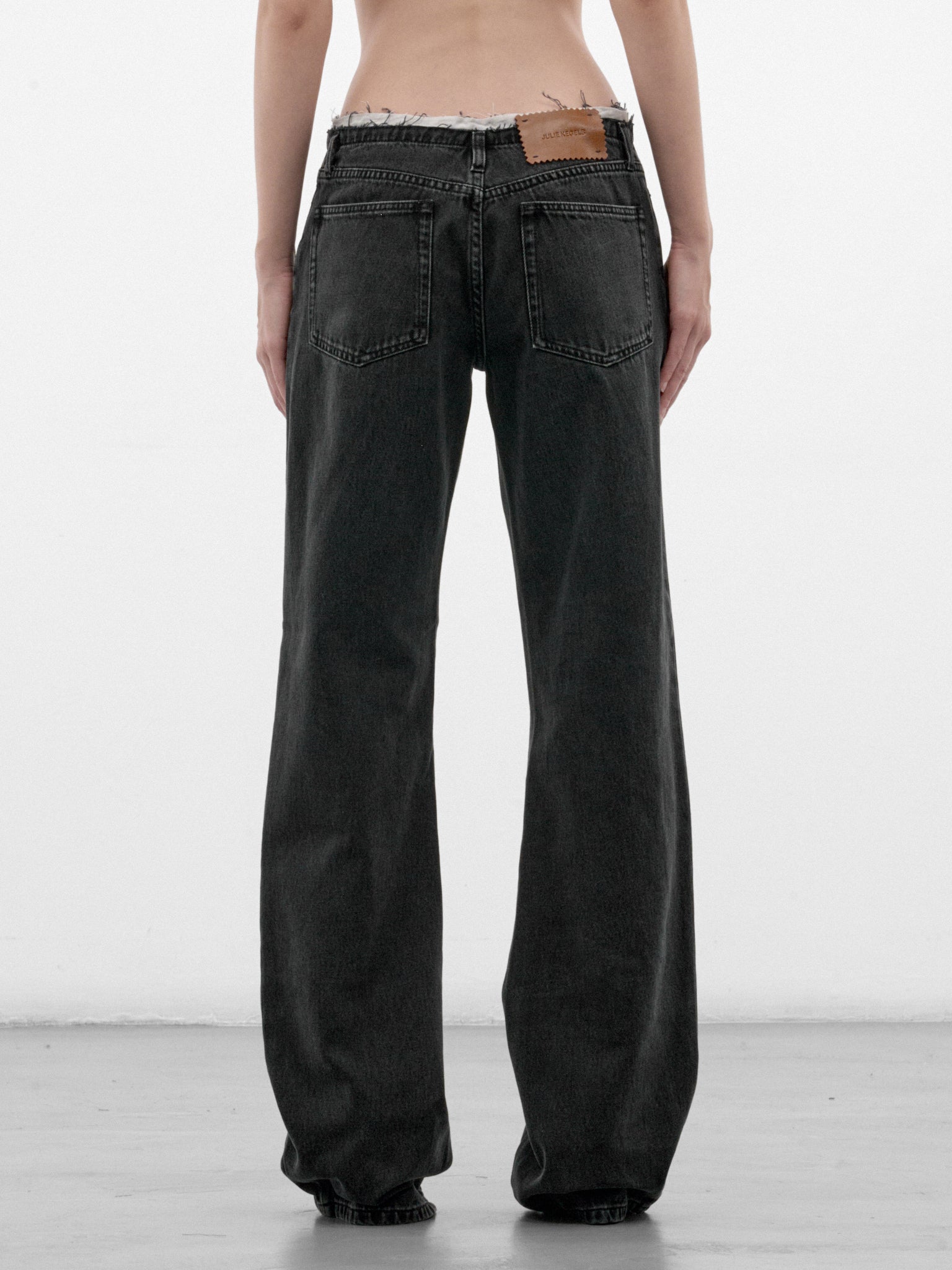 Black Denim Wide Leg Jeans (PO-DENIM-BLACK)
