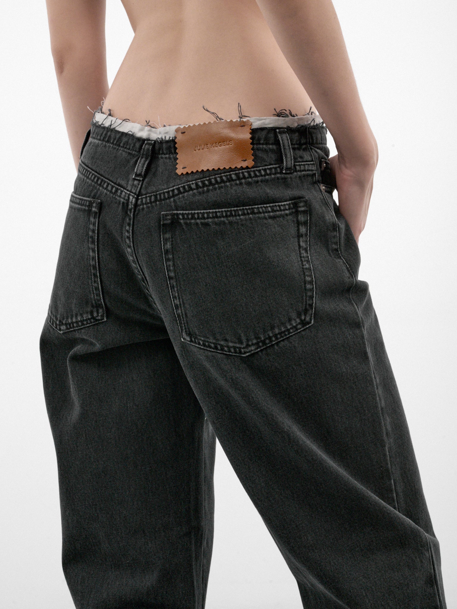 Black Denim Wide Leg Jeans (PO-DENIM-BLACK)