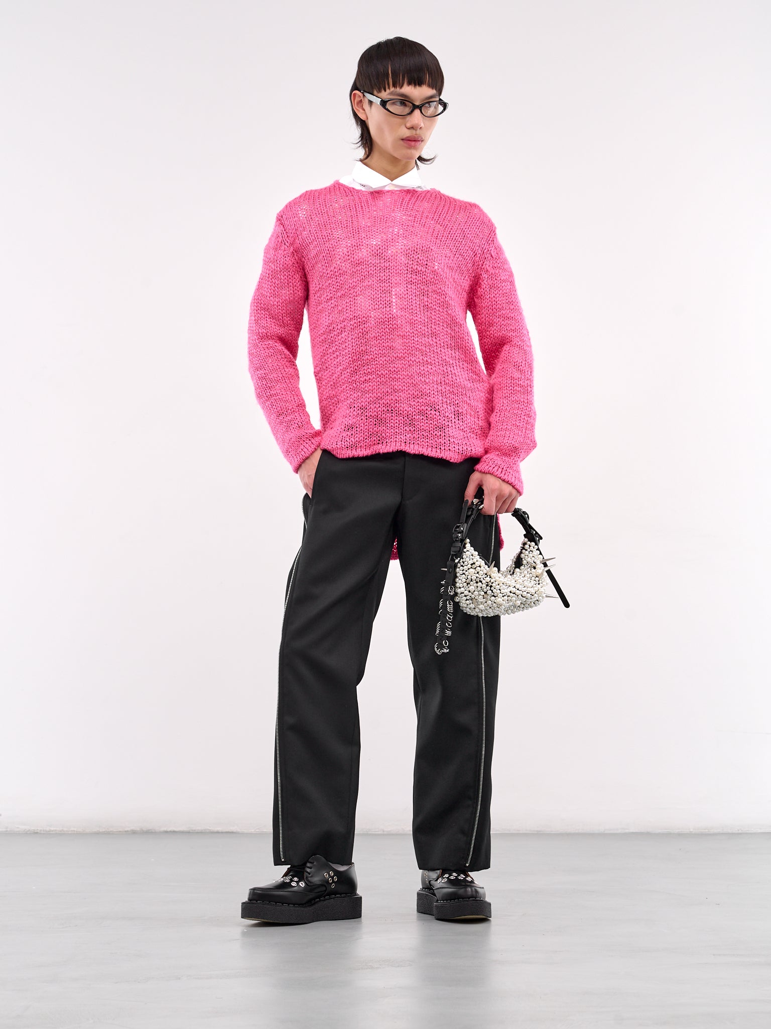 Zip Vent Panel Trousers (PO-P061-BLACK)