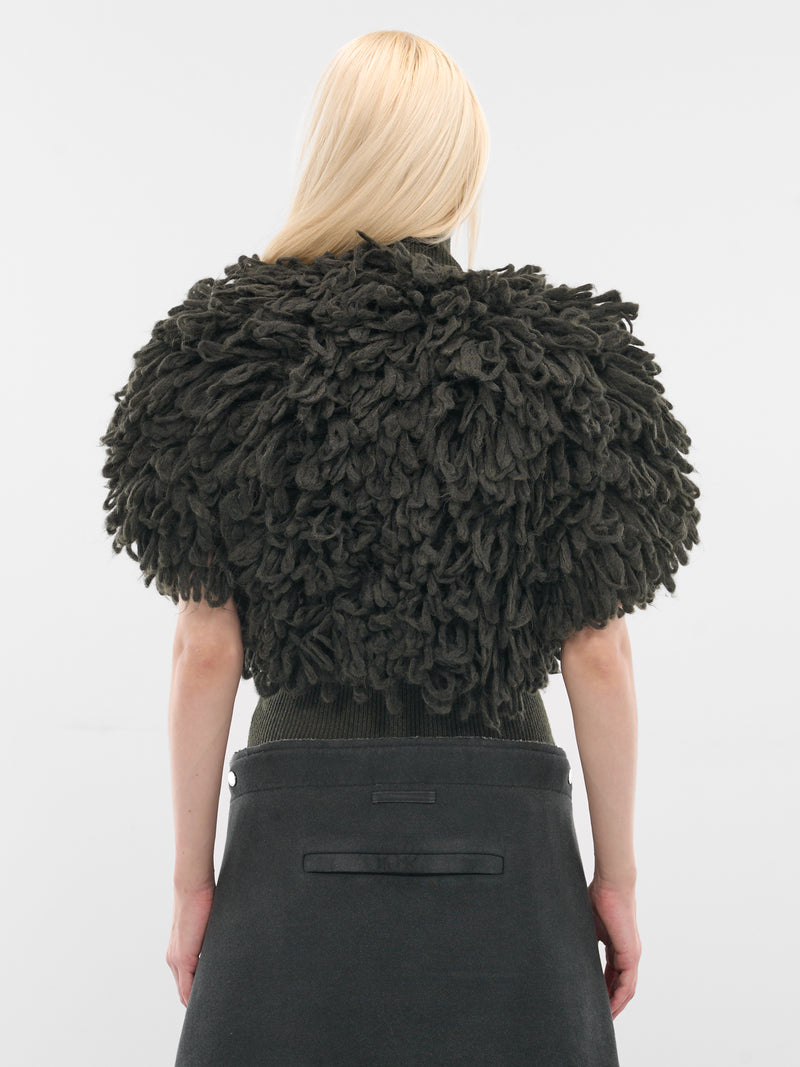 Black Sleeveless Loose-Stitch Sweater (PO023-K009-38-DARK-KHAKI)