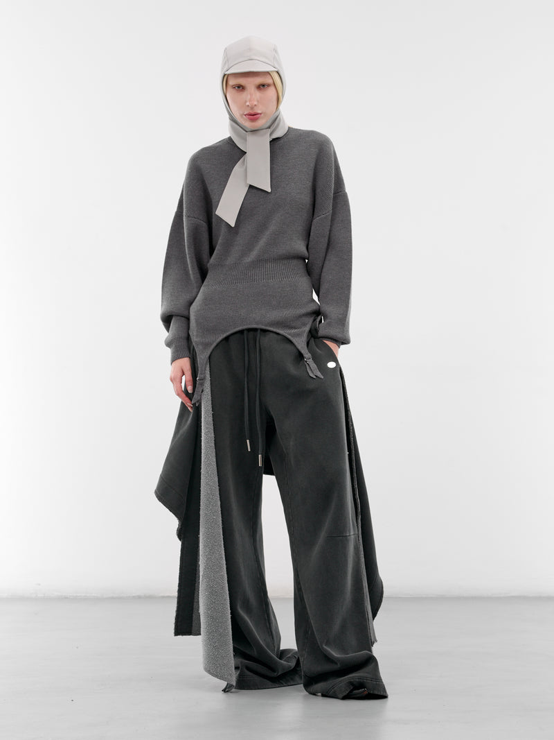 Gray Wool Garter Sweater (PO032-K016-07-MIDDLE-GREY)