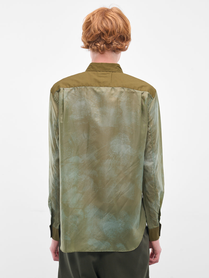 Green Abstract Button-Up Shirt (PP-B011-051-1-KHAKI)
